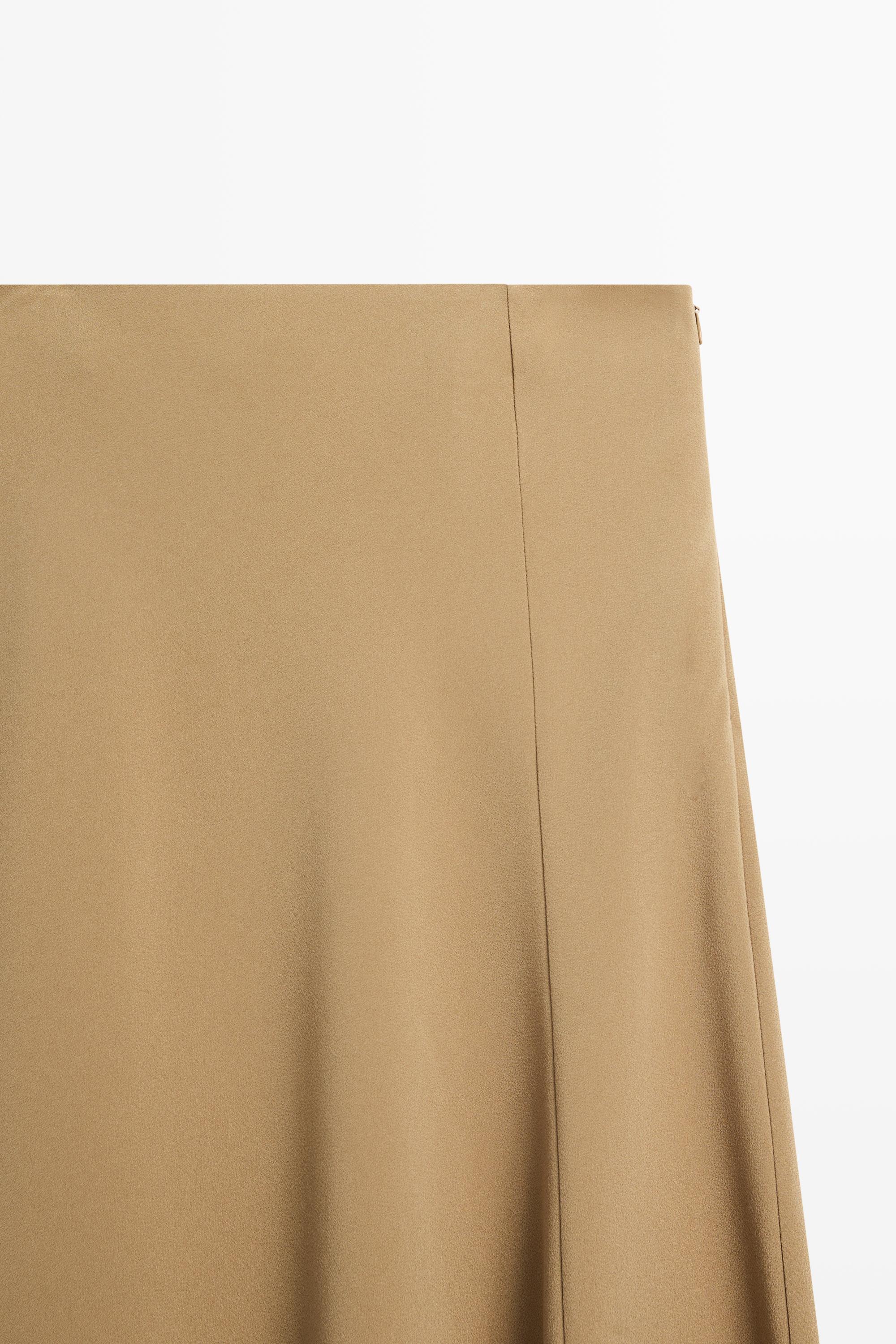Flowing flared midi skirt - STUDIO — Caramel