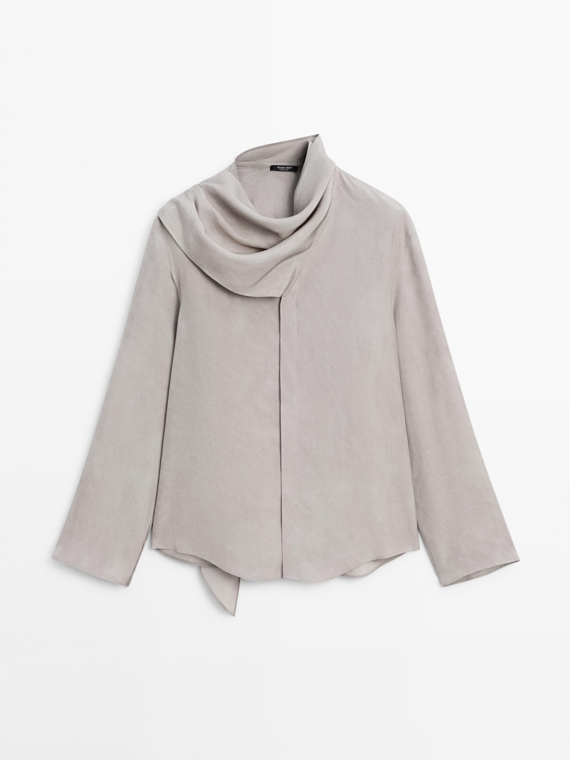 قميص فضفاض مفصل بوشاح