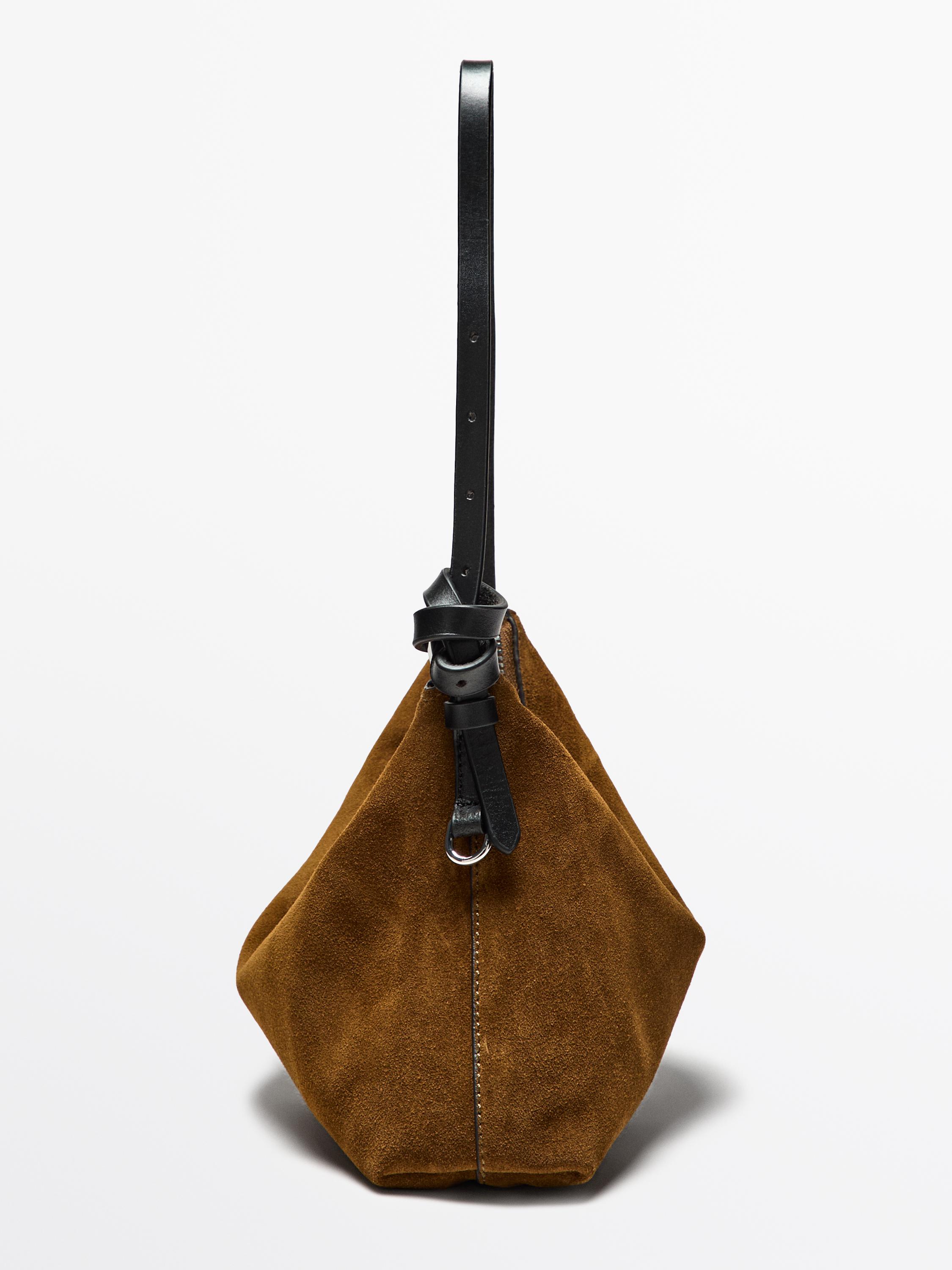 Small split suede leather bag