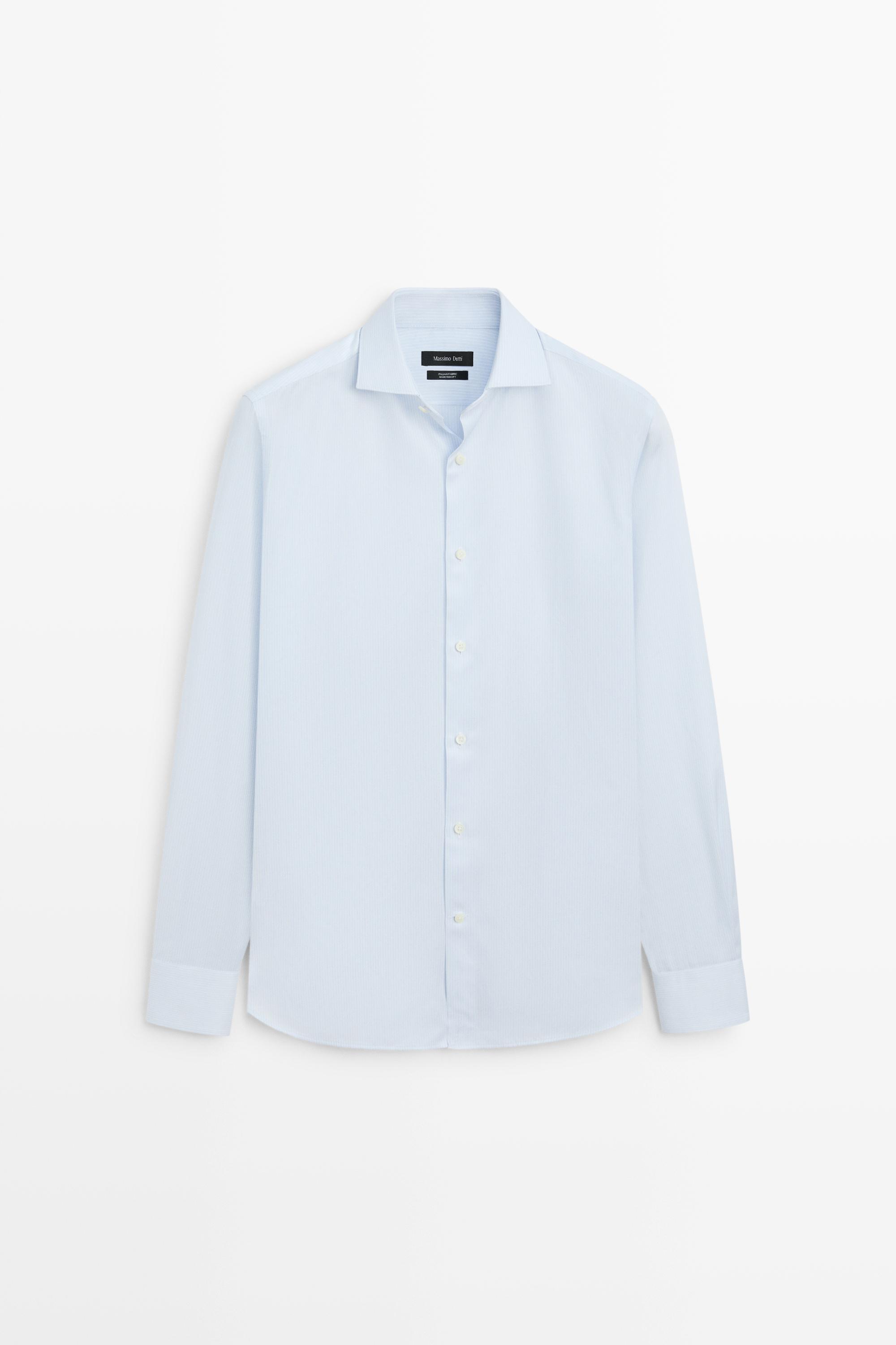 Slim fit 100% cotton shirt — SKY BLUE