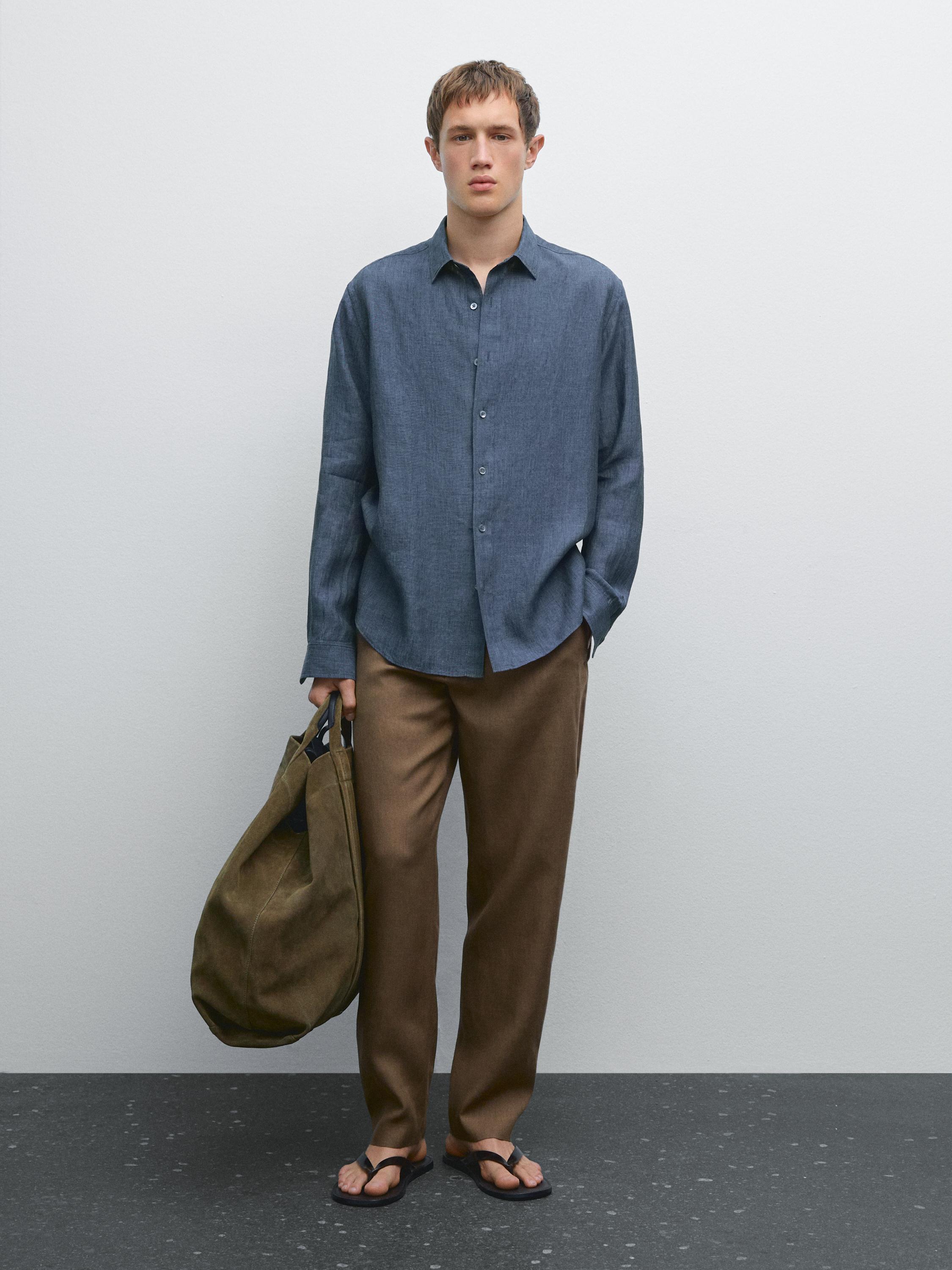 Koszula regular fit ze 100% lnu