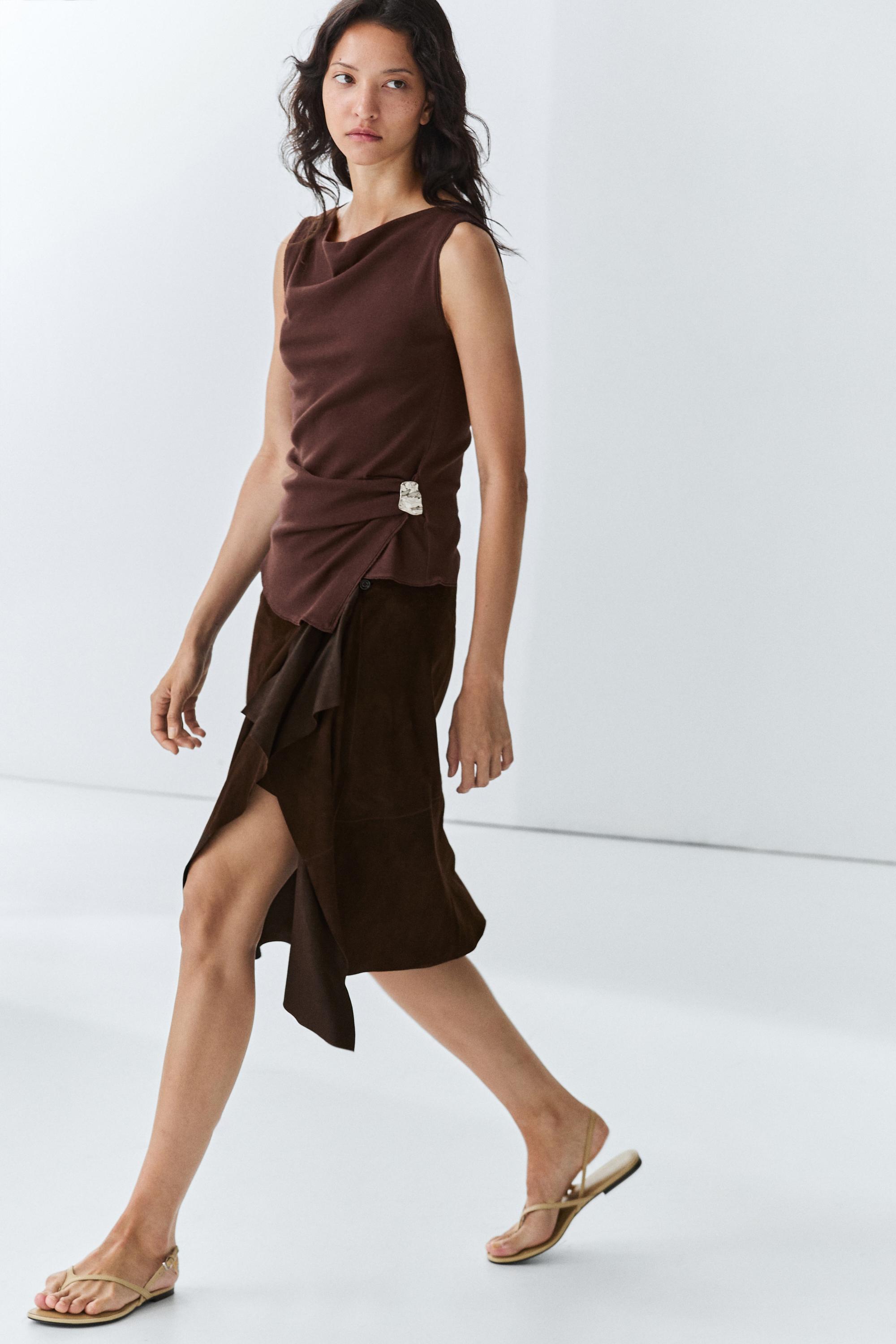 100% cotton knit top — AUBERGINE