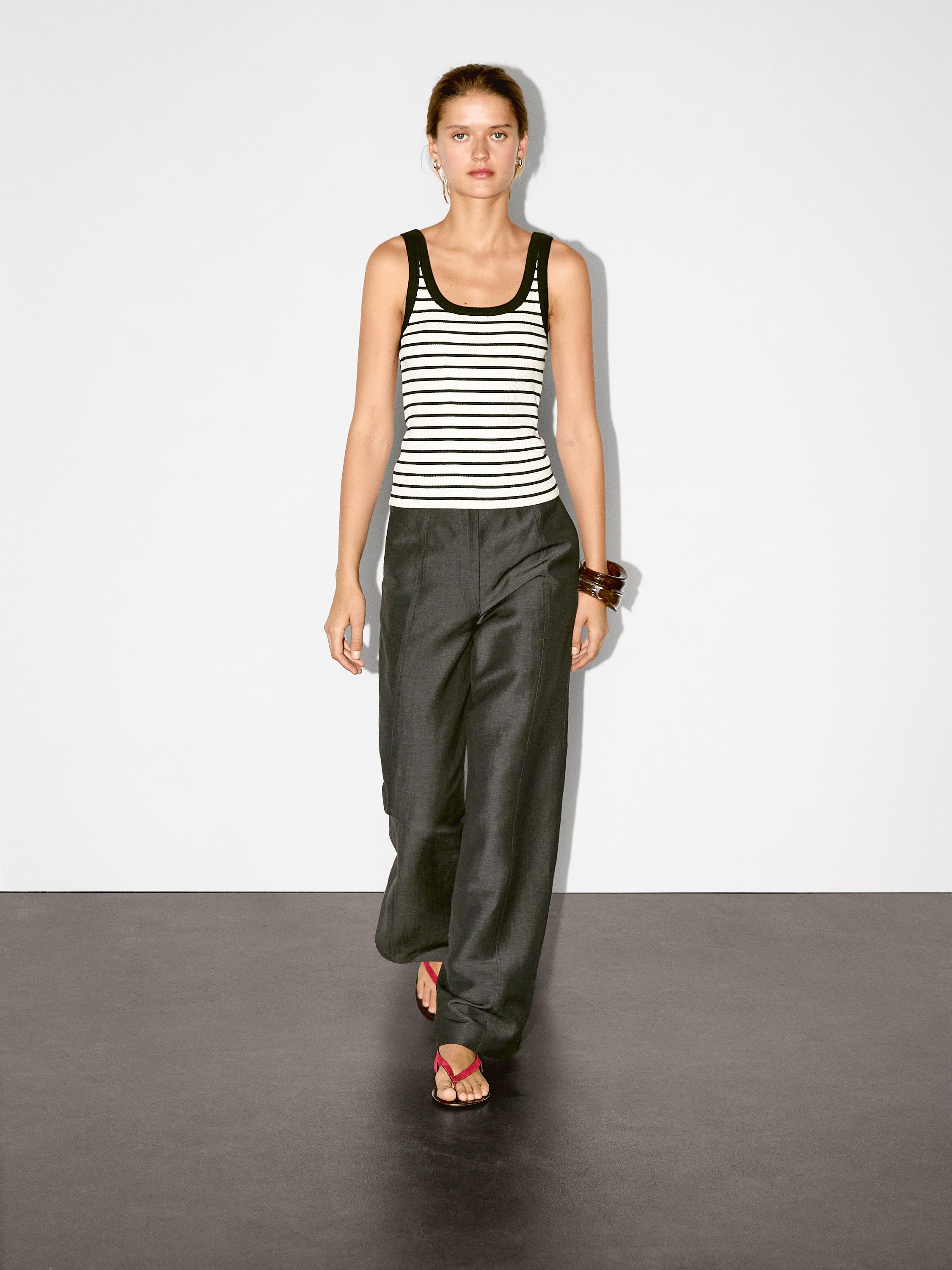 Stripe print vest top