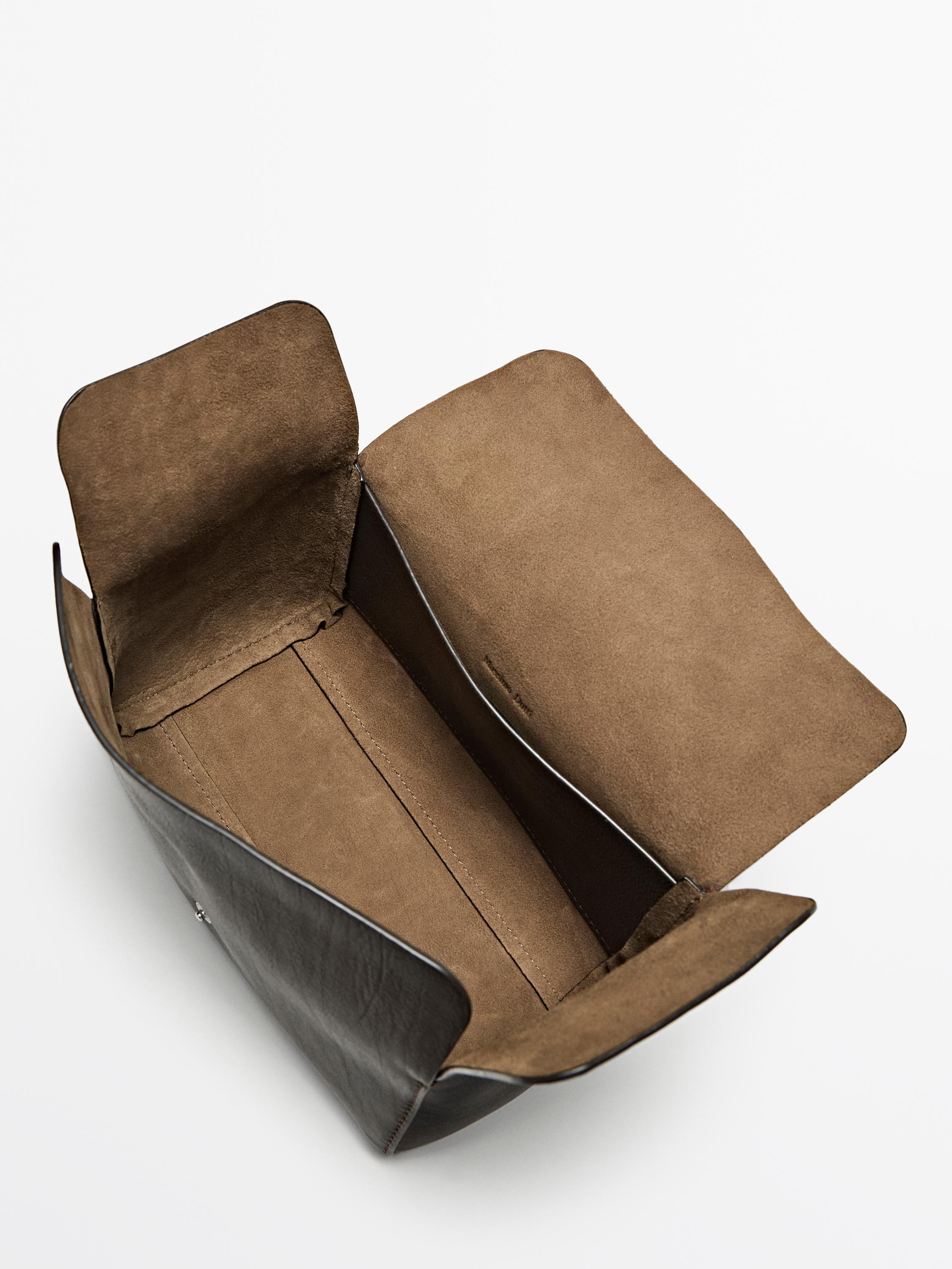 Nappa leather toiletry bag — BROWN