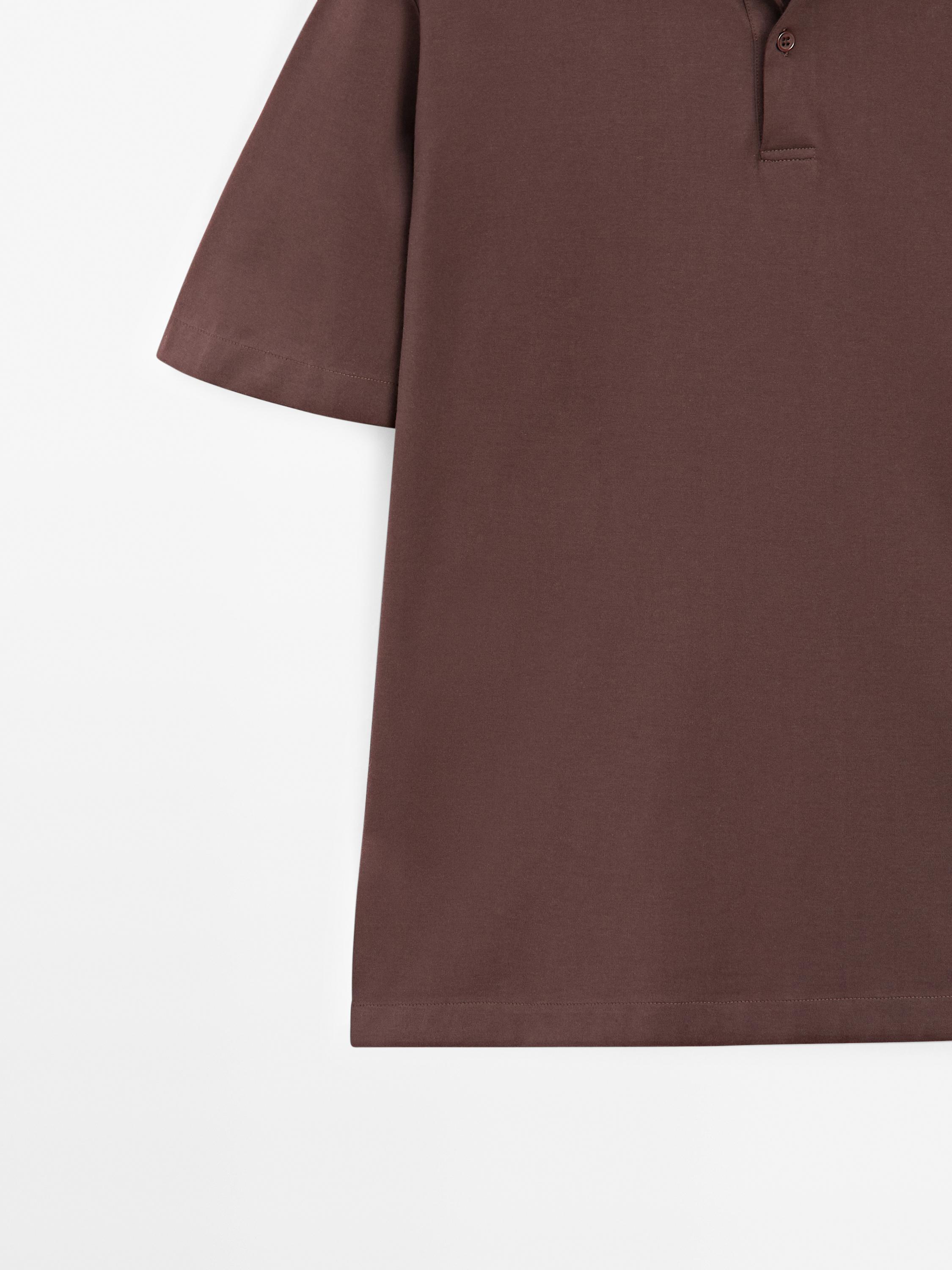 Slim fit cotton blend polo shirt