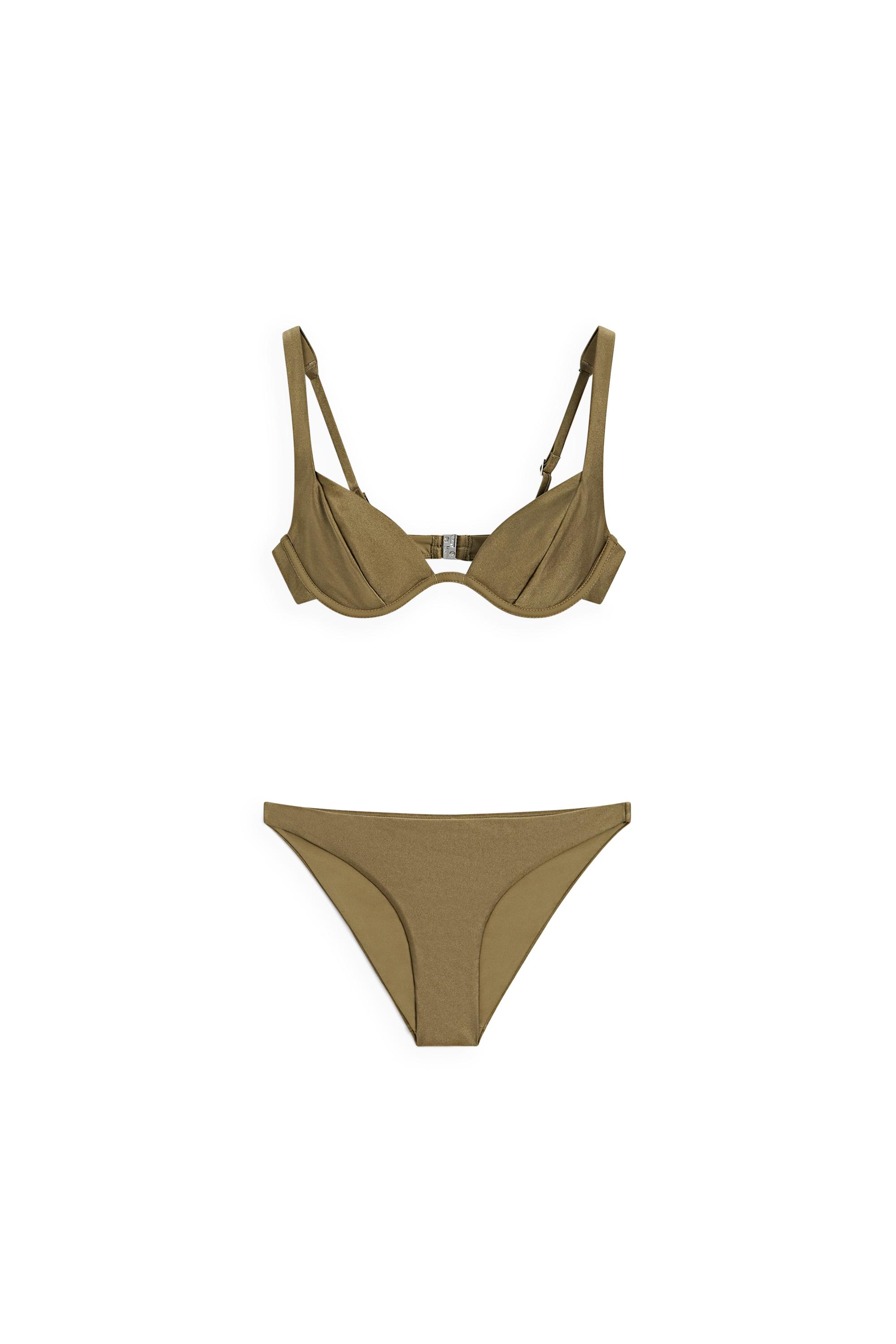 Shimmery bikini bottoms — KHAKI