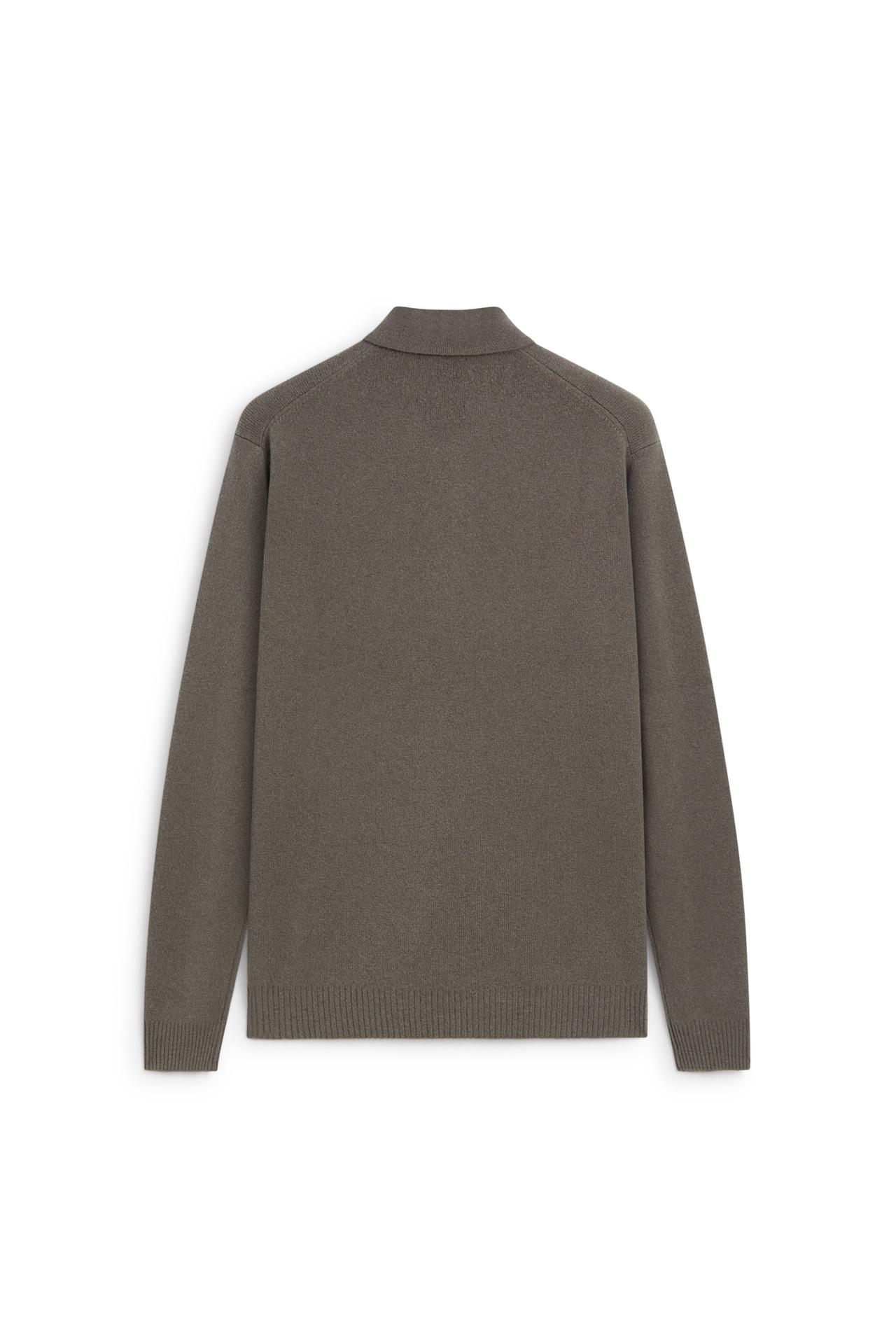 100% wool knit polo sweater - LIMITED EDITION — MOLE BROWN