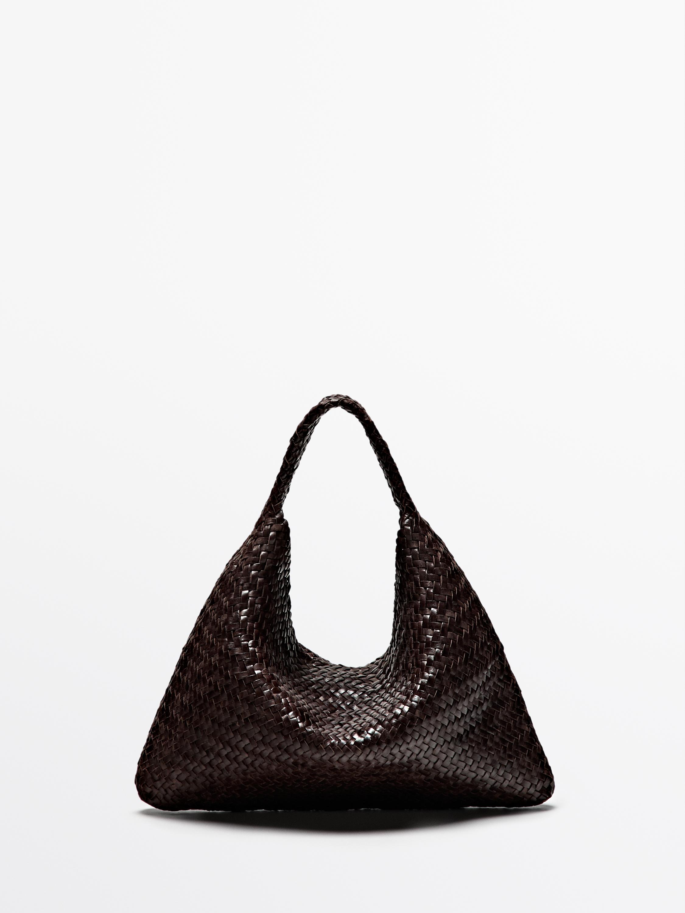 Braided nappa leather shopper bag