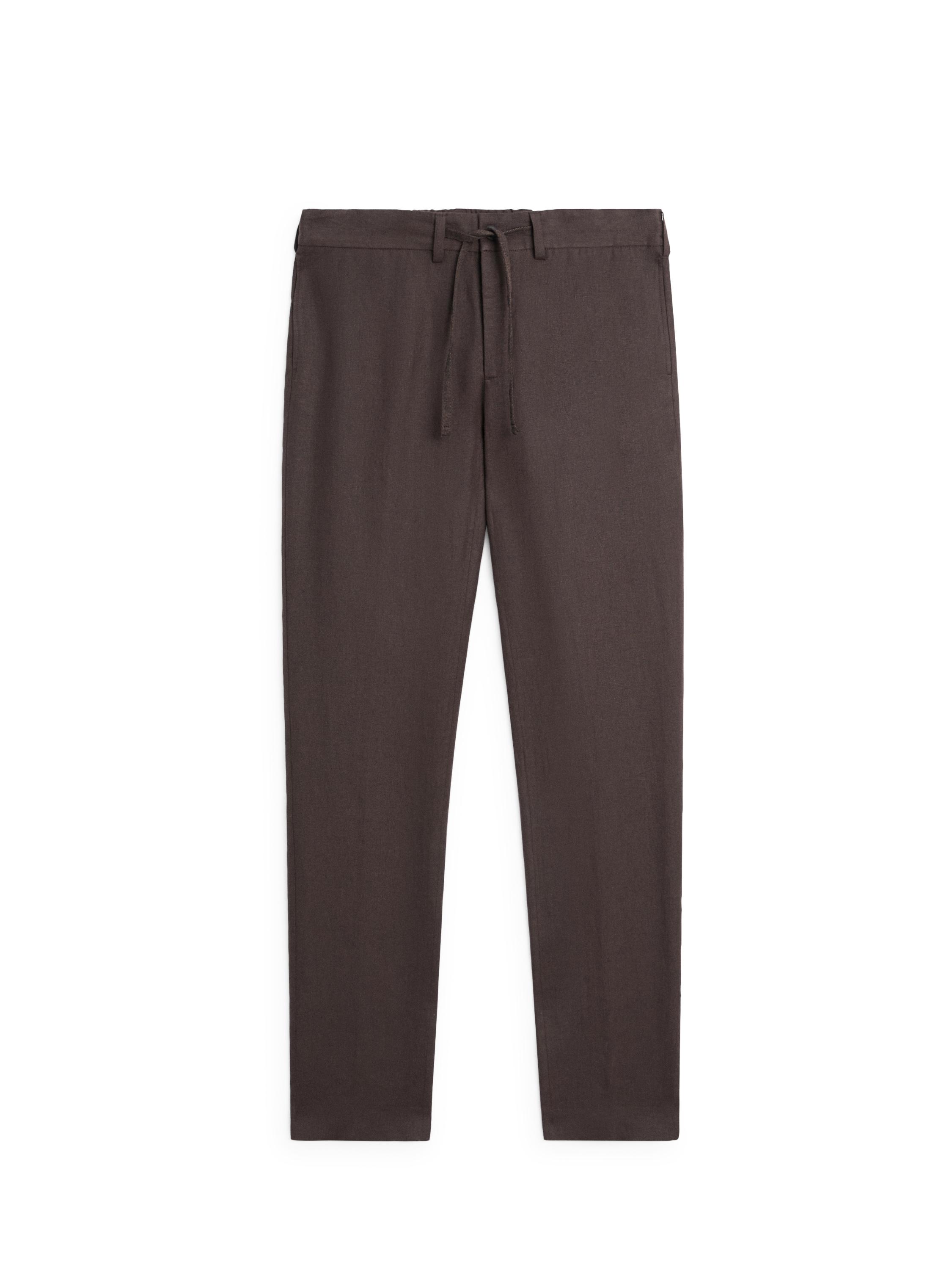 Total look linen trousers — Chocolate