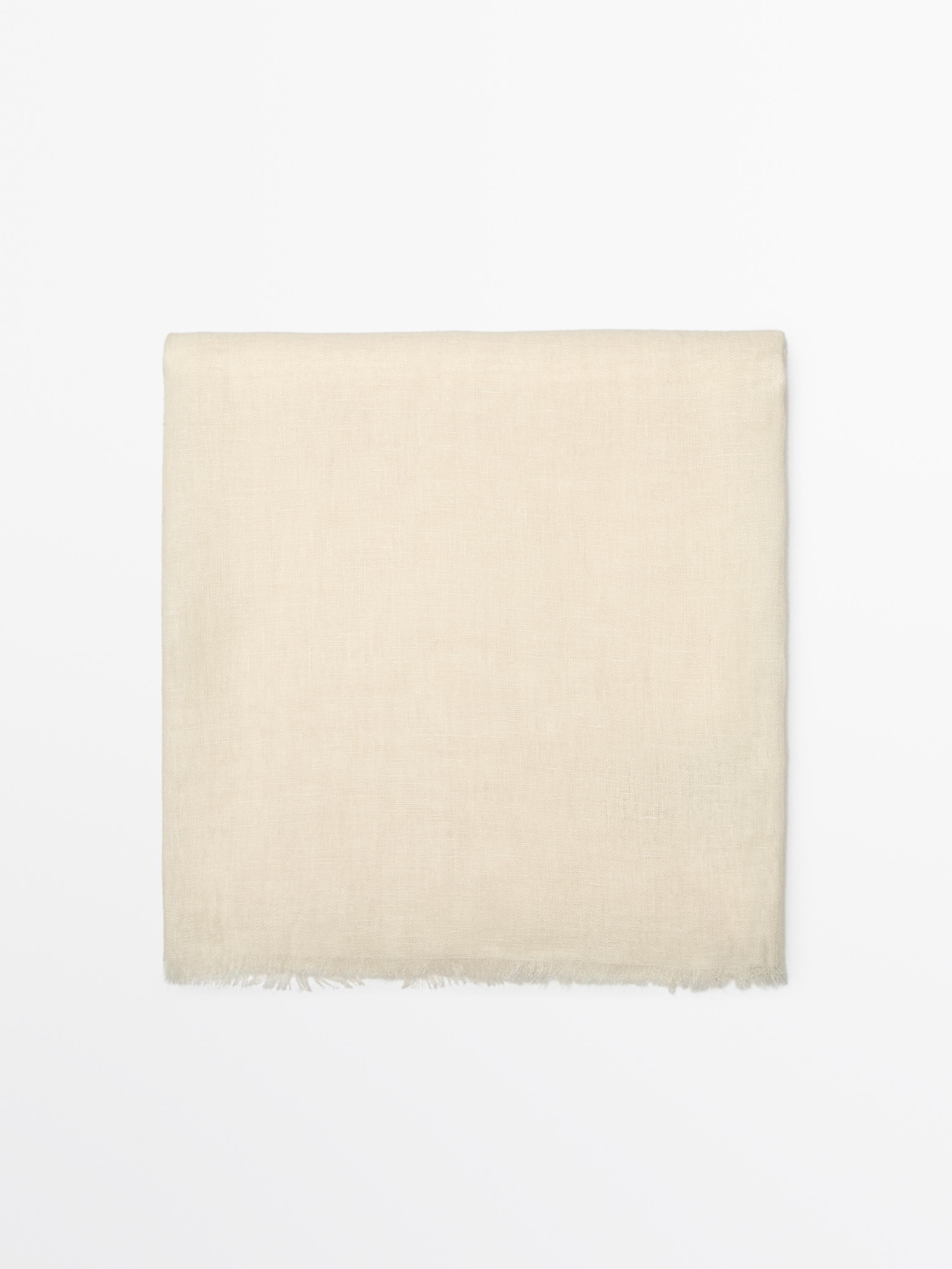 Plain 100% linen scarf — CREAM