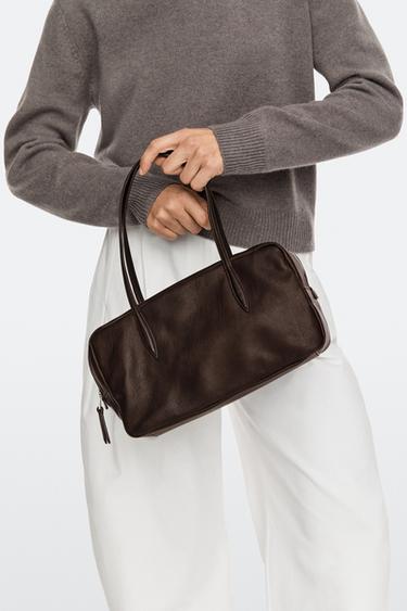 Nappa leather mini duffle bag — BROWN 3