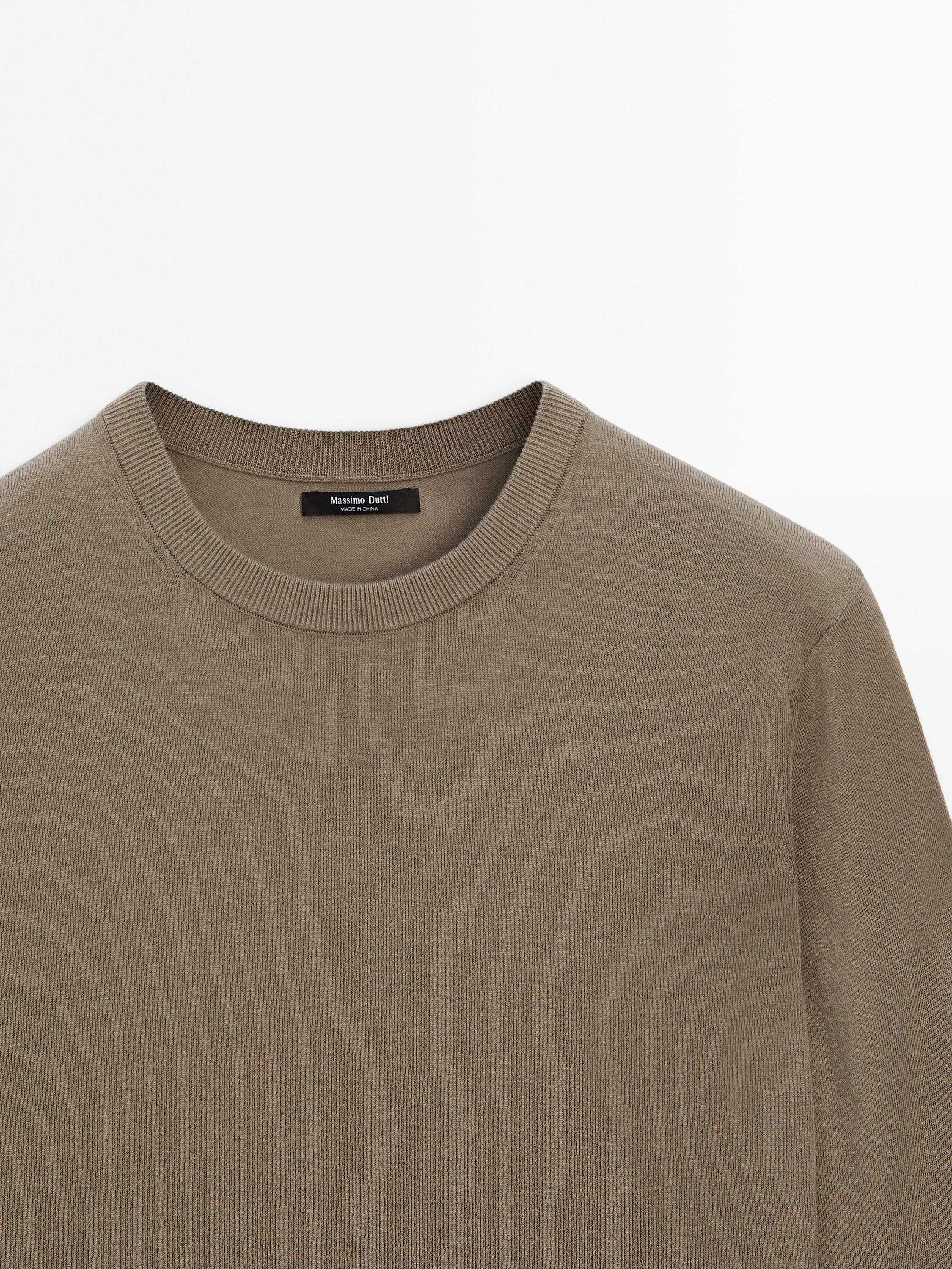 Cotton blend knit sweater