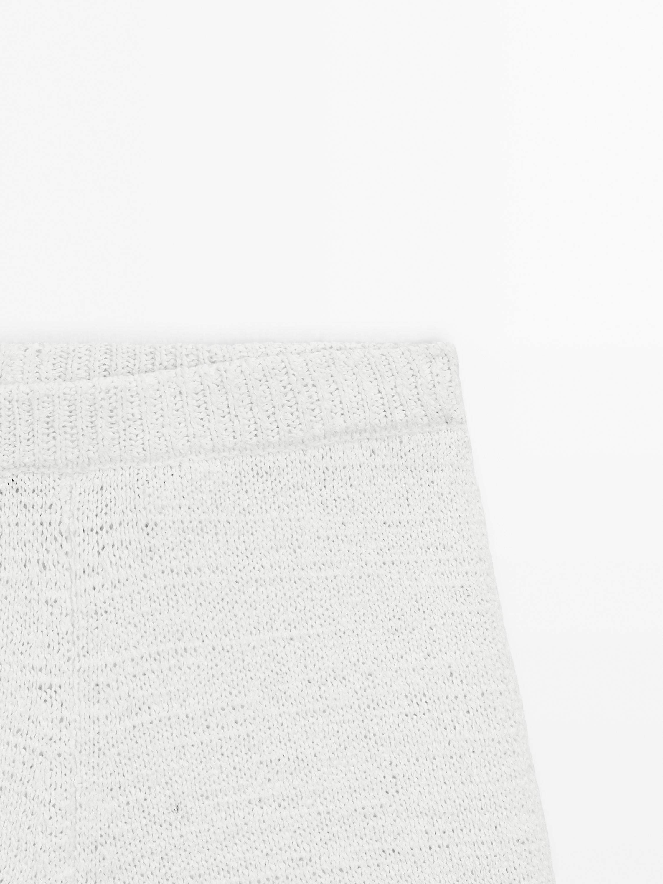 Cotton blend knit shorts
