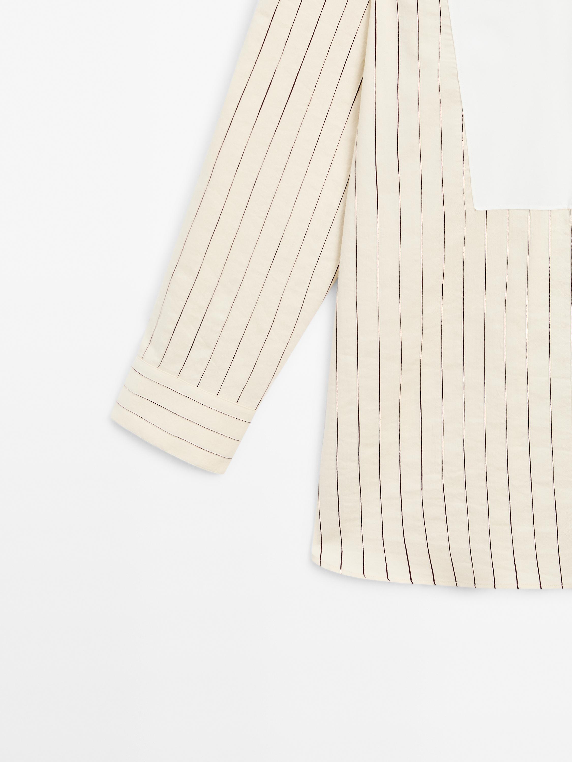 Cotton blend striped chest shirt