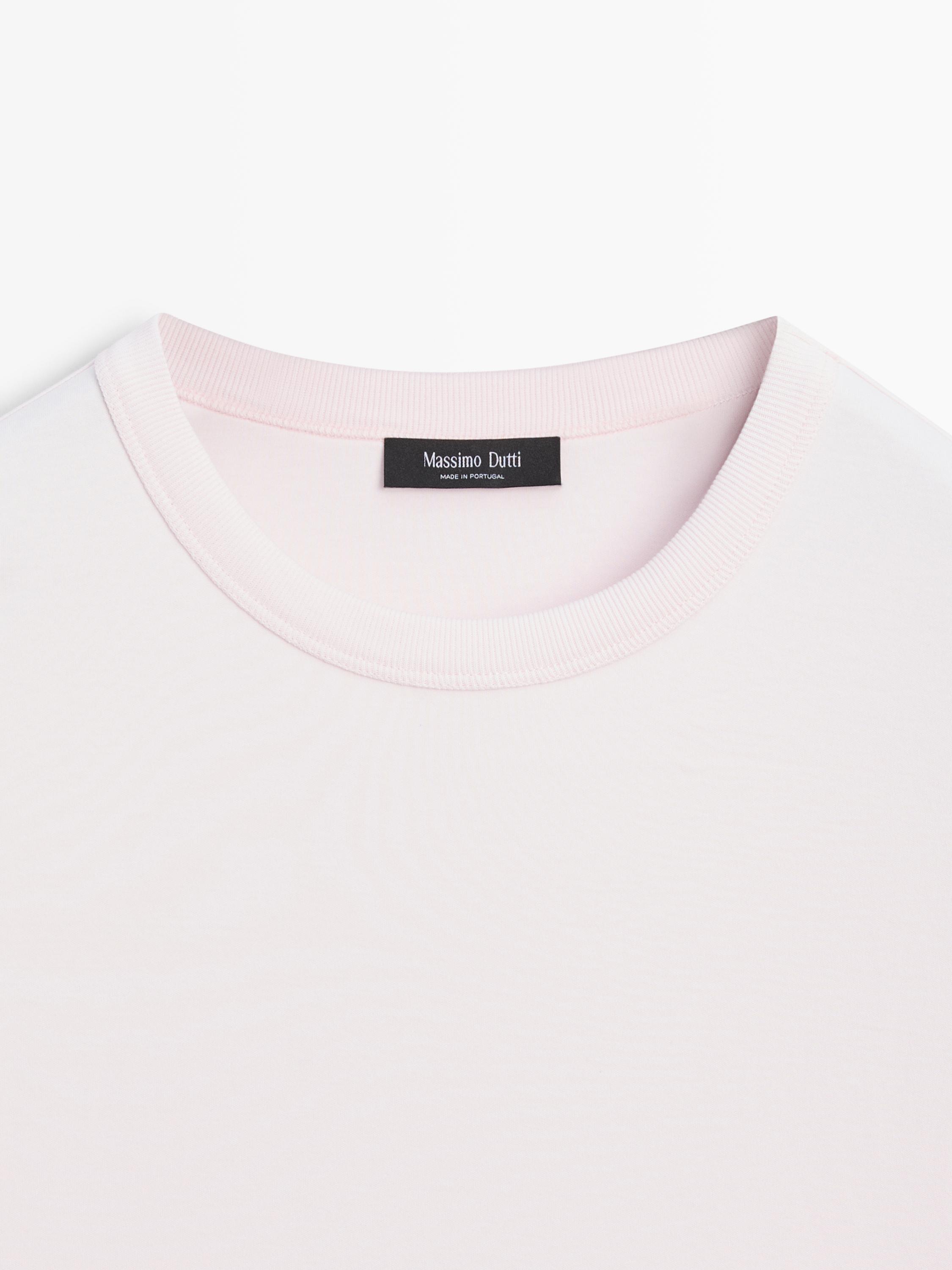 100% cotton short-sleeve T-shirt — PINK MARL