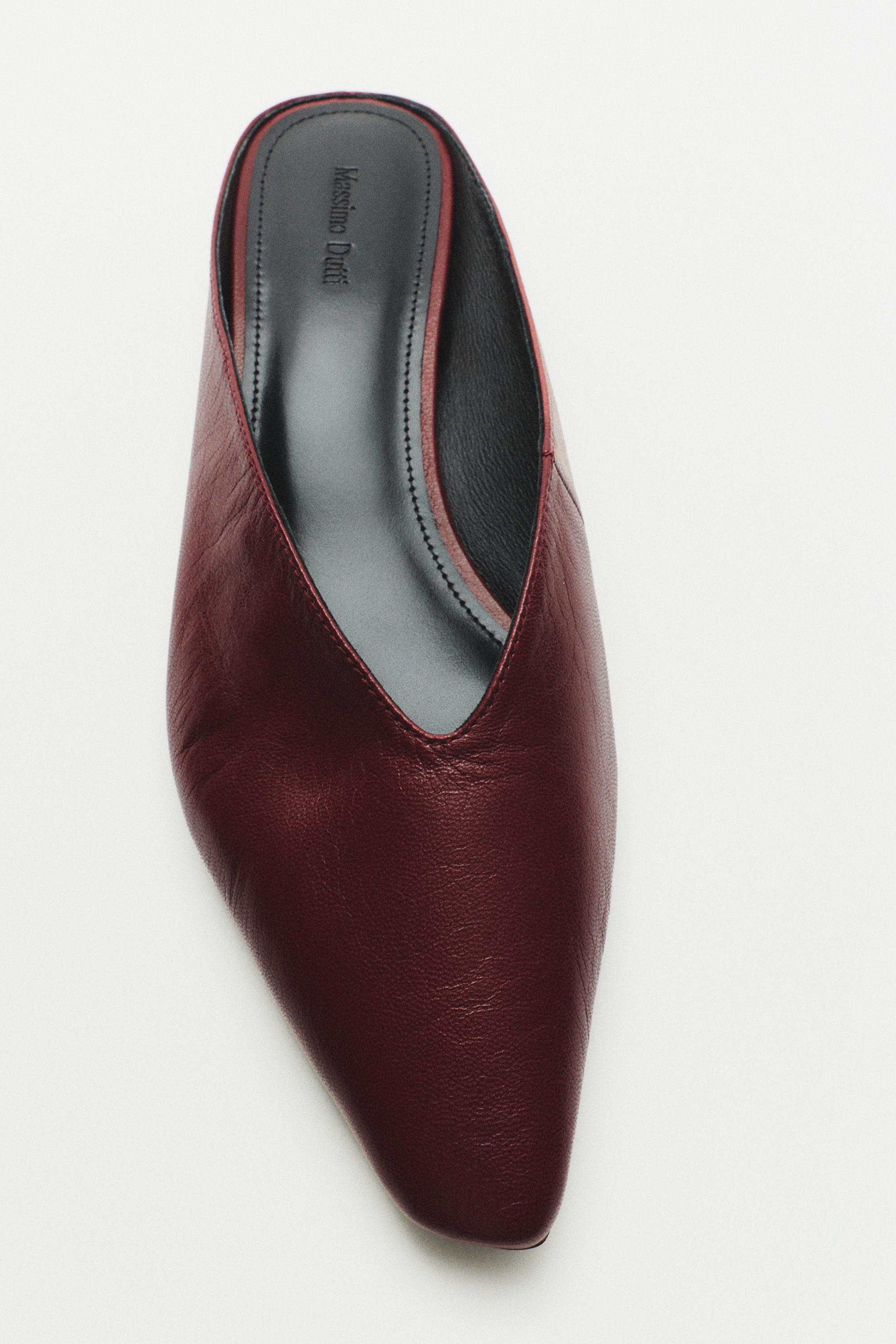 Soft leather mules — BURGUNDY