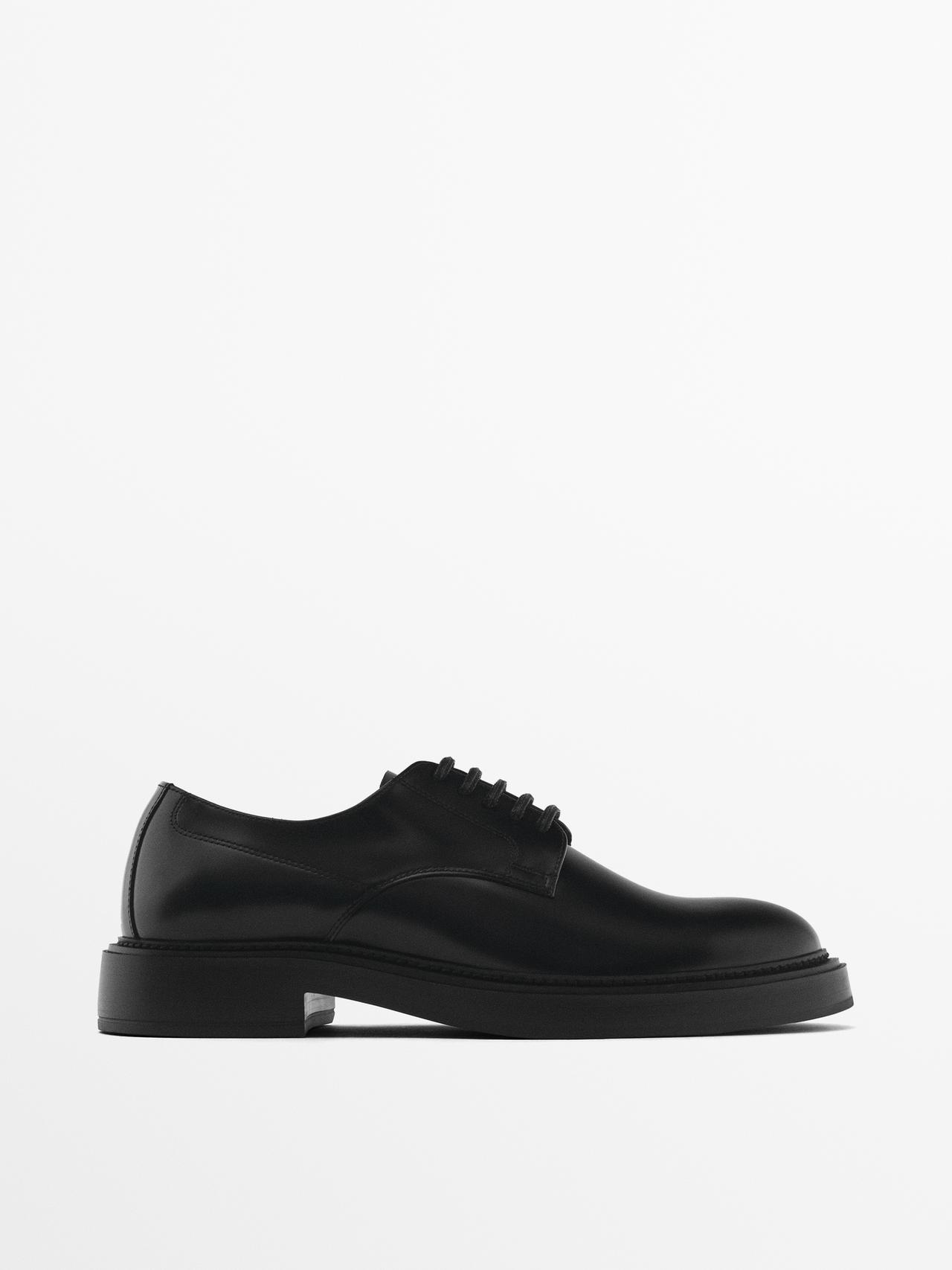 Zapato Derby Piel - Negro - 45 - Massimo Dutti - Hombre