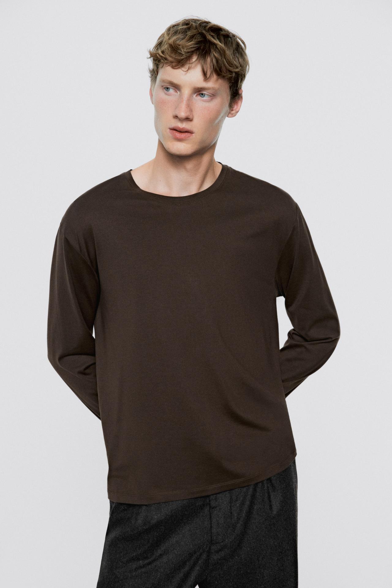 100% cotton long sleeve T-shirt - LIMITED EDITION — Chocolate