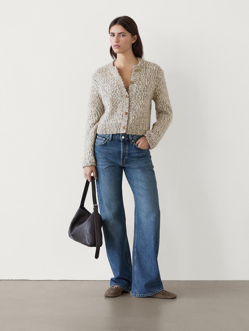 Twill knit cardigan with button detail · Washed, Medium Grey · Sweaters ...