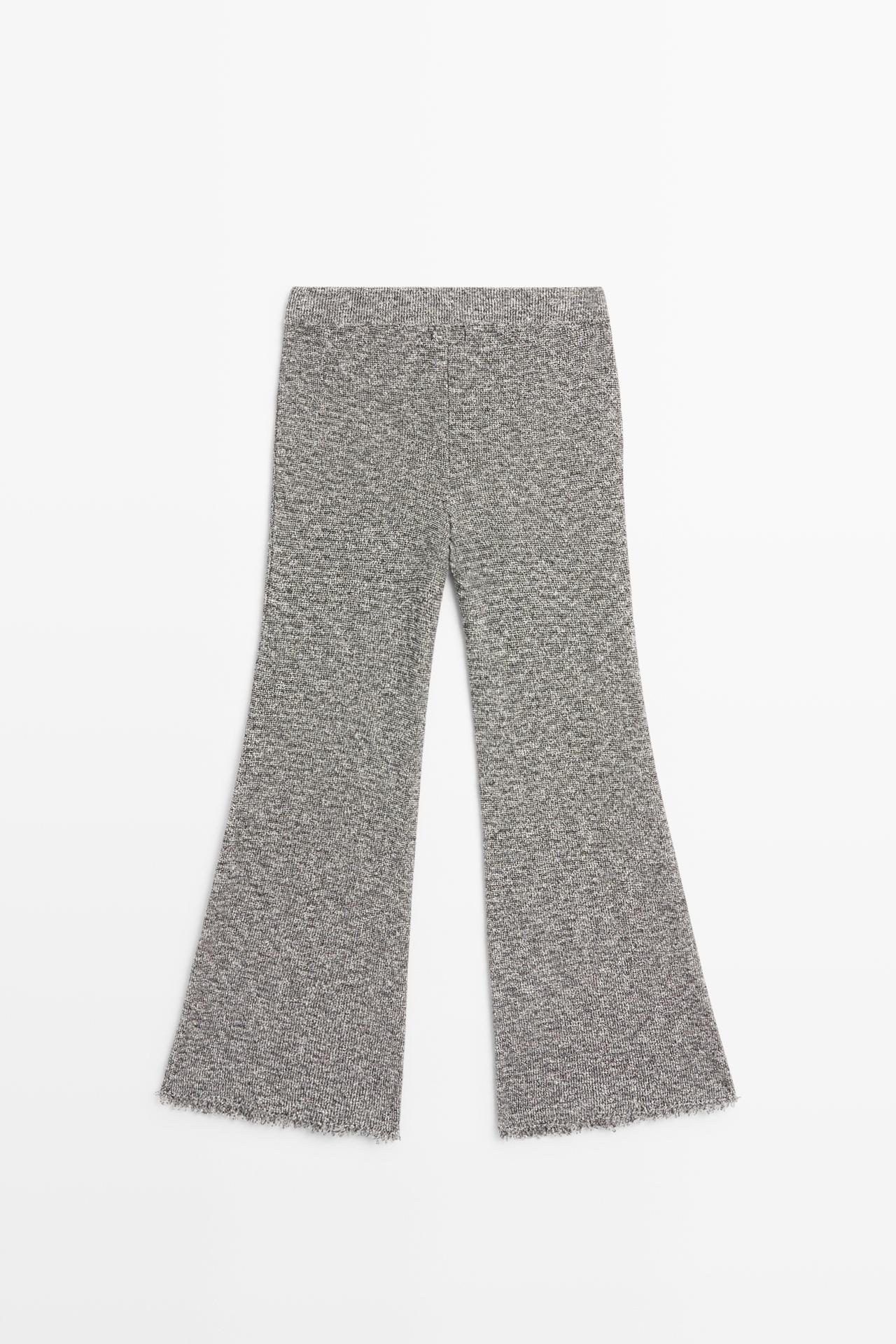 Flowing pants with flecked finish and total look — GREY MARL