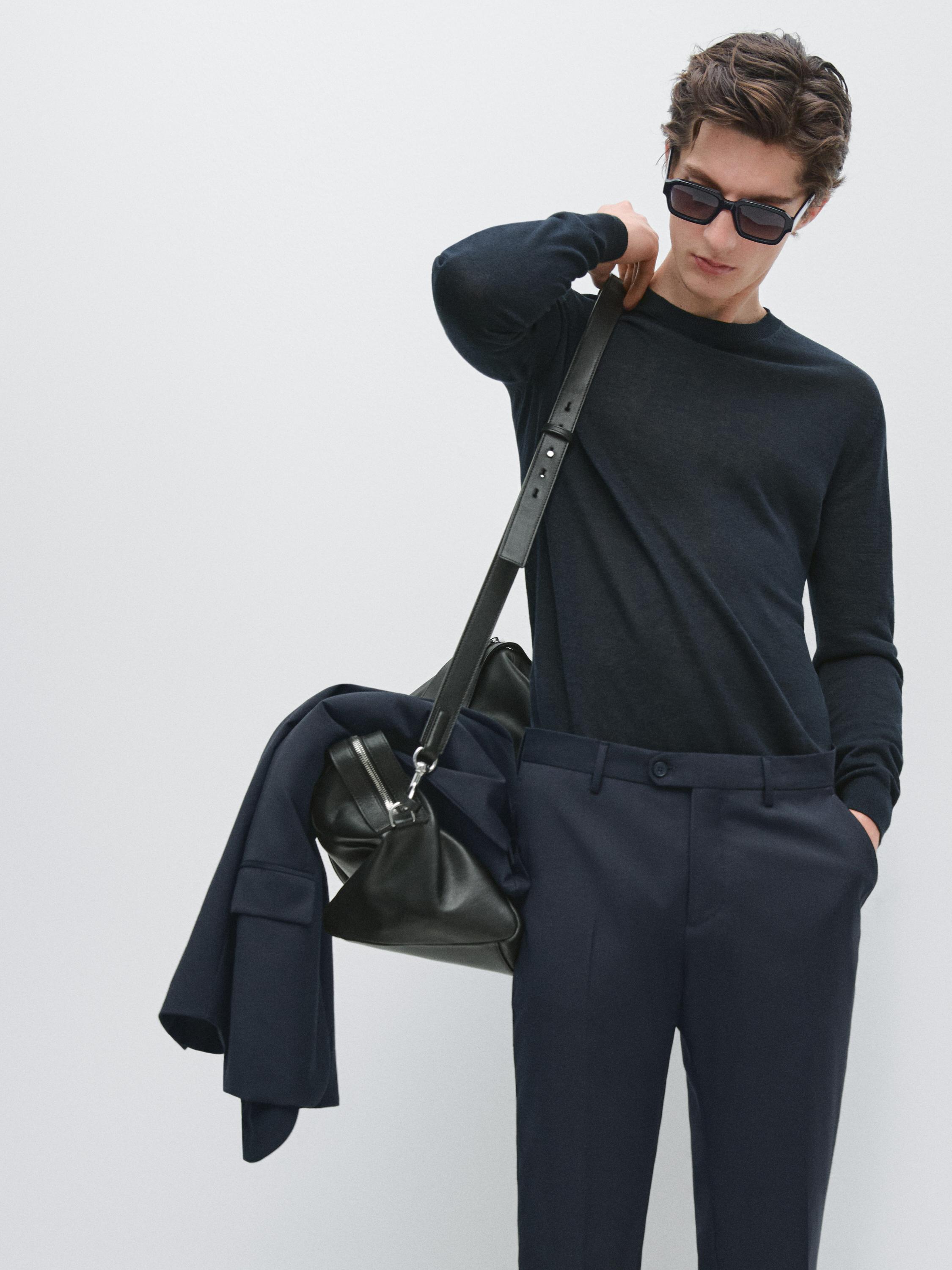 Cold wool suit trousers — NAVY BLUE