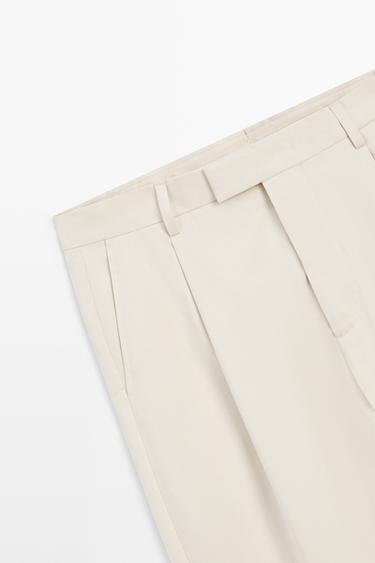 100% cotton darted pants — BEIGE 7