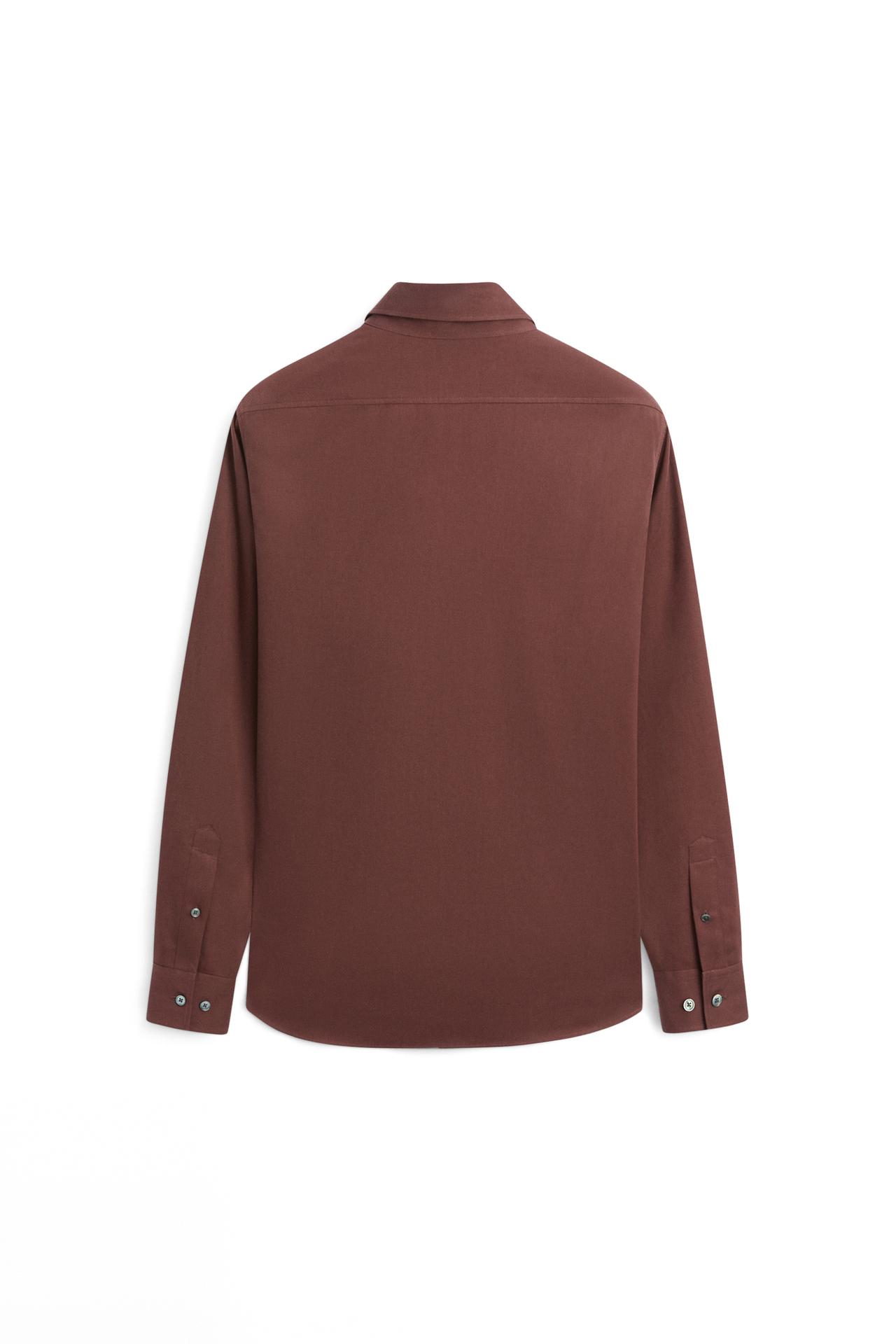 Regular fit cotton blend shirt - LIMITED EDITION — DARK MAROON
