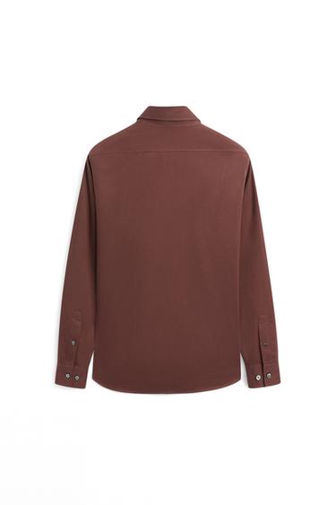 Regular fit cotton blend shirt - LIMITED EDITION — DARK MAROON 7