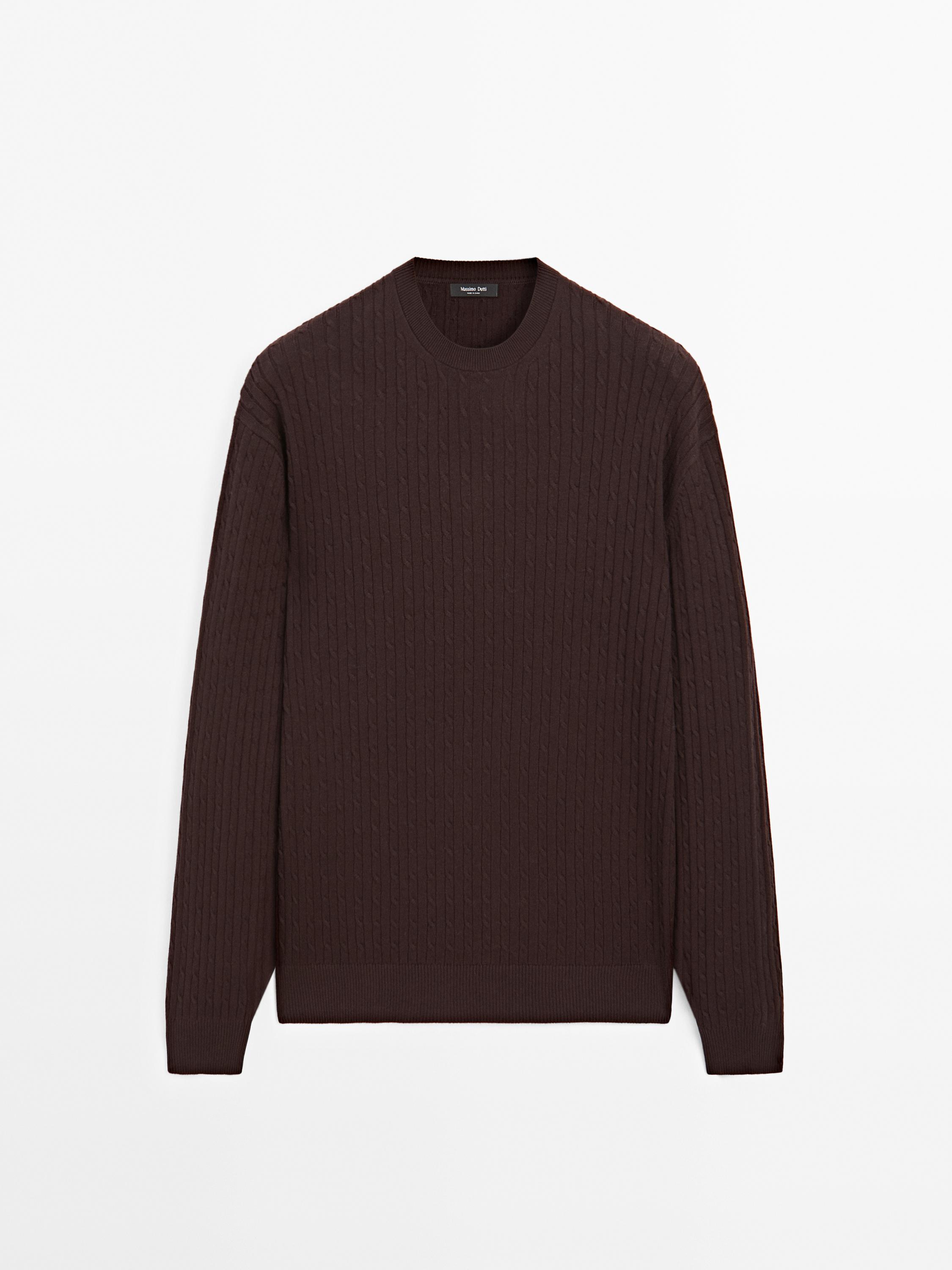 Pull tressé en coton mélangé