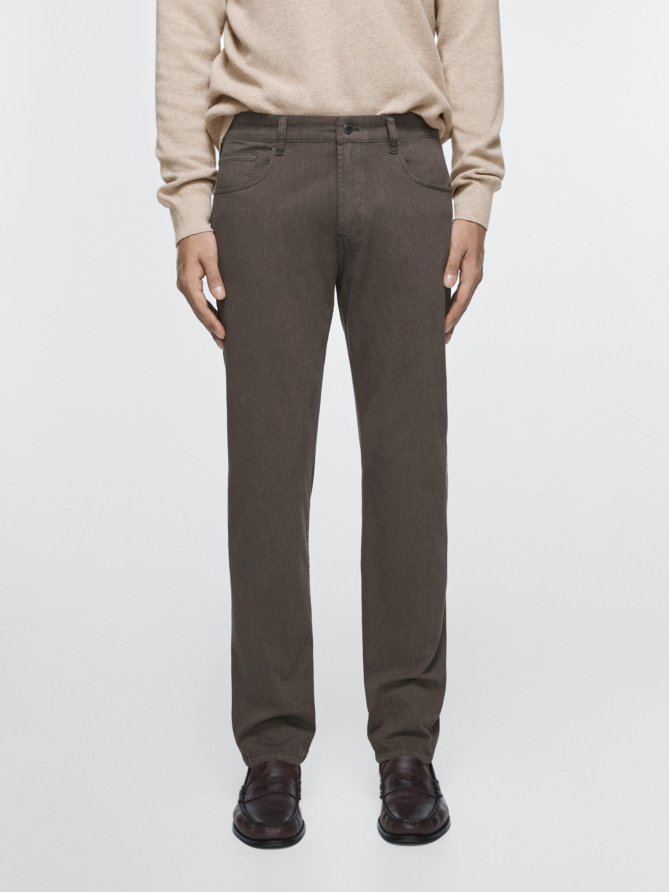 Tapered fit jeans — Greyish green