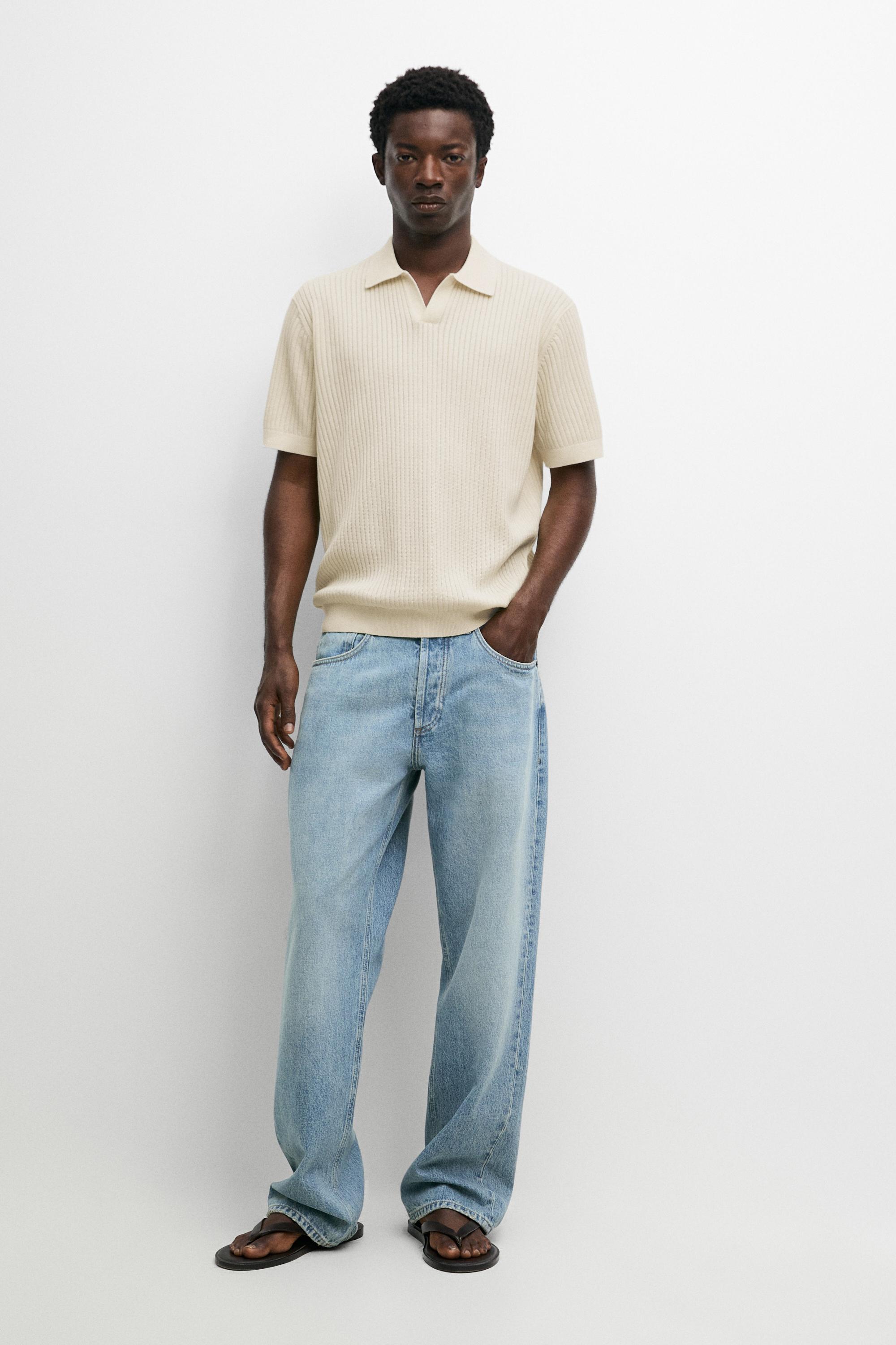 100% cotton ribbed knit polo sweater