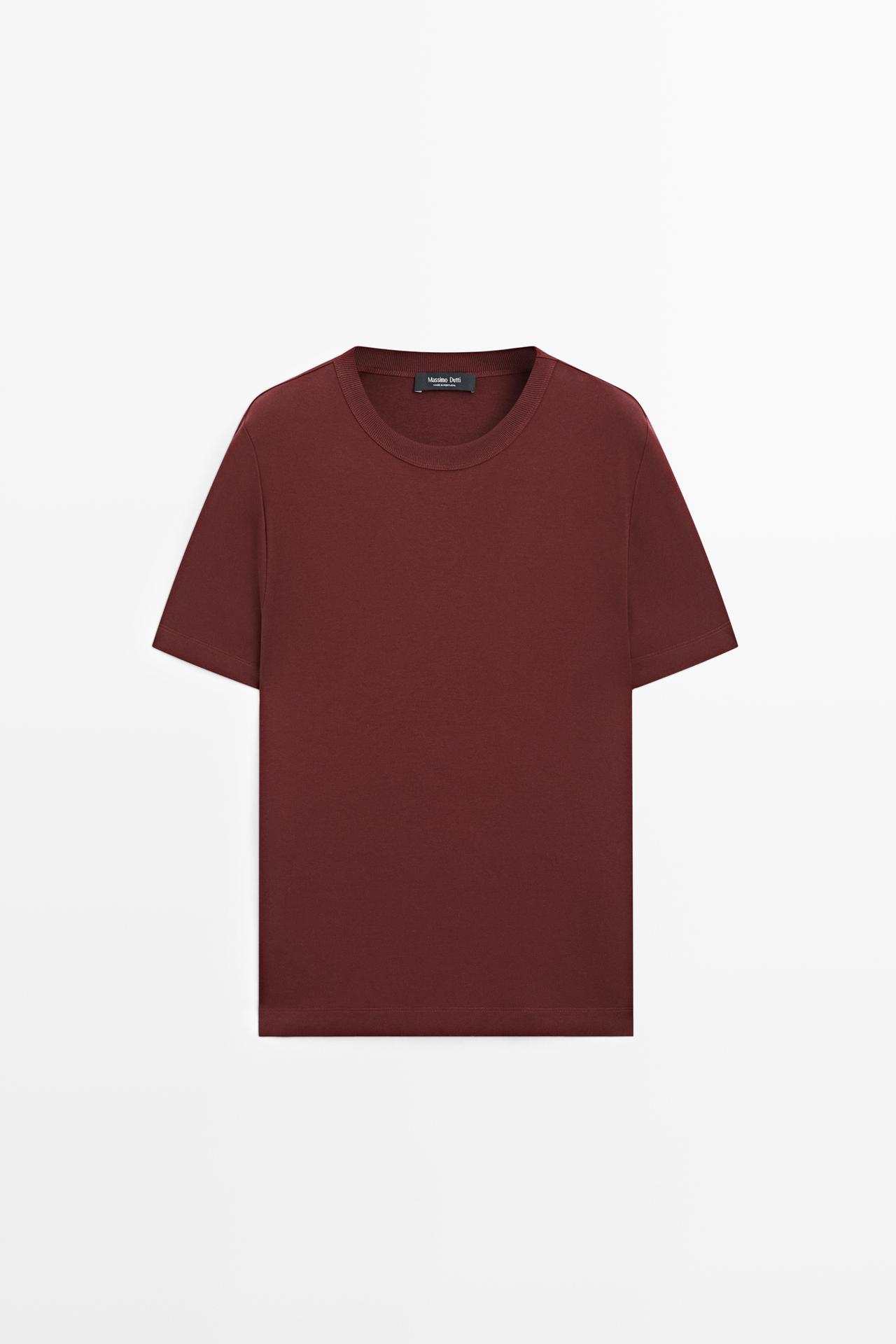 100% cotton short-sleeve T-shirt — MAROON