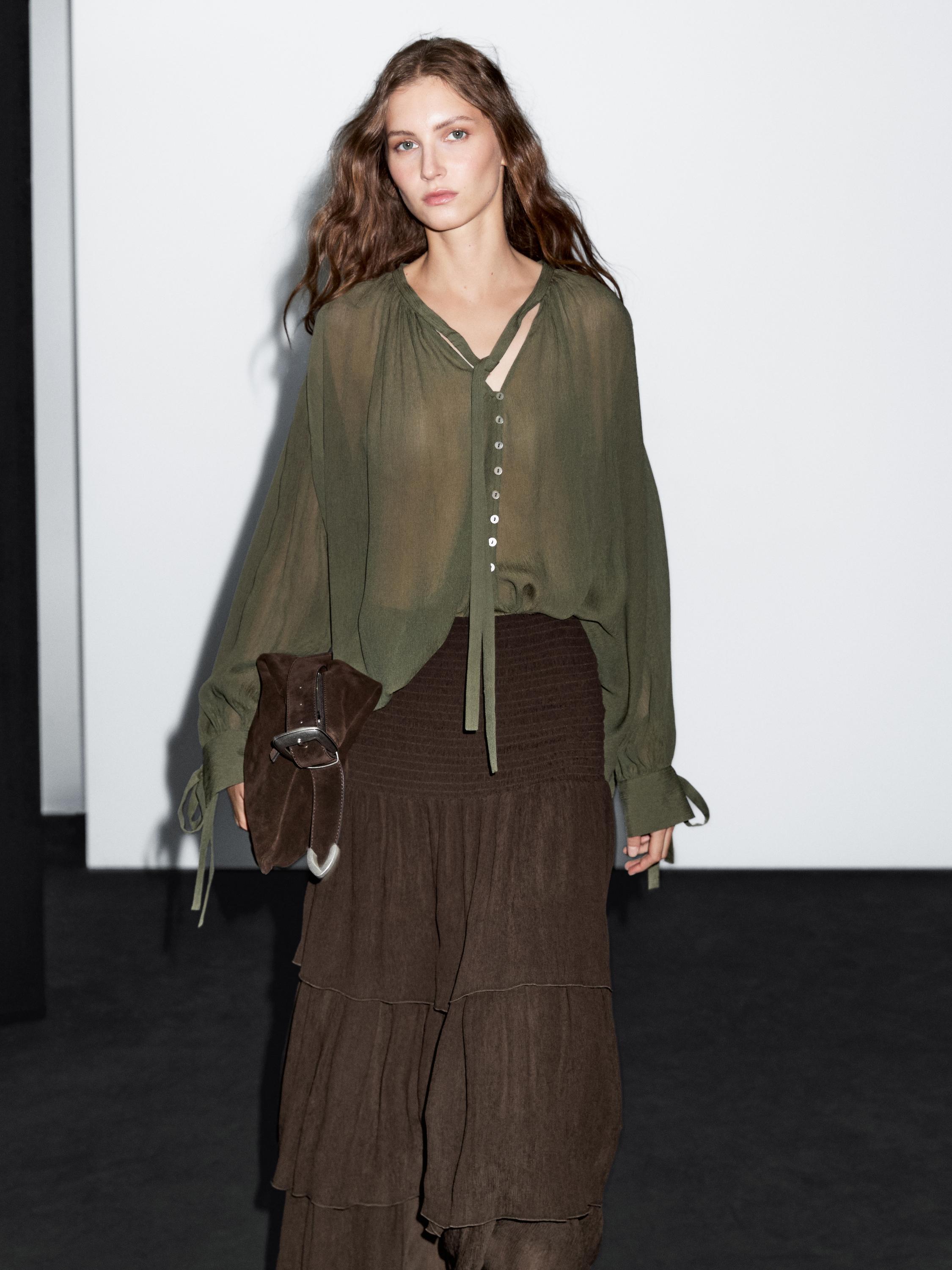 Длинная юбка с воланами