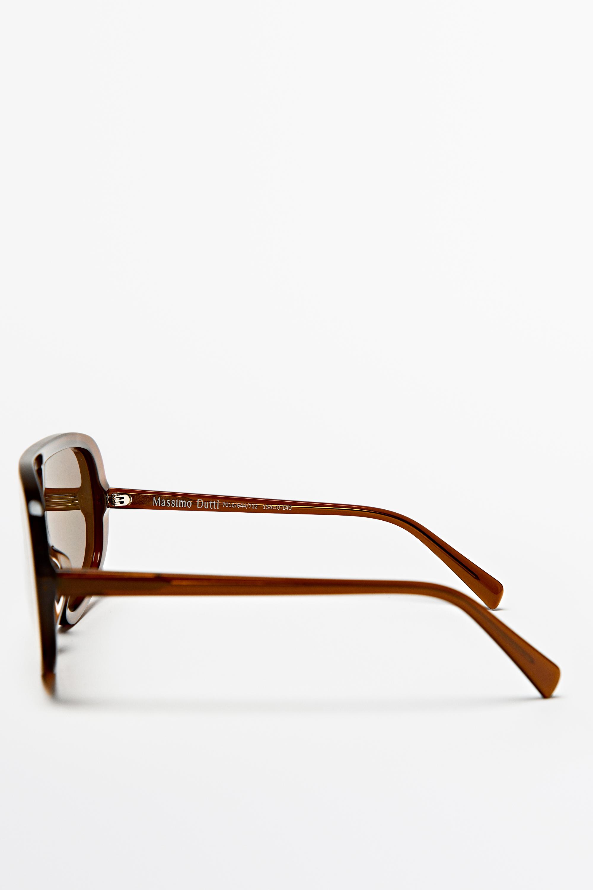 Oversized wrap sunglasses — Caramel
