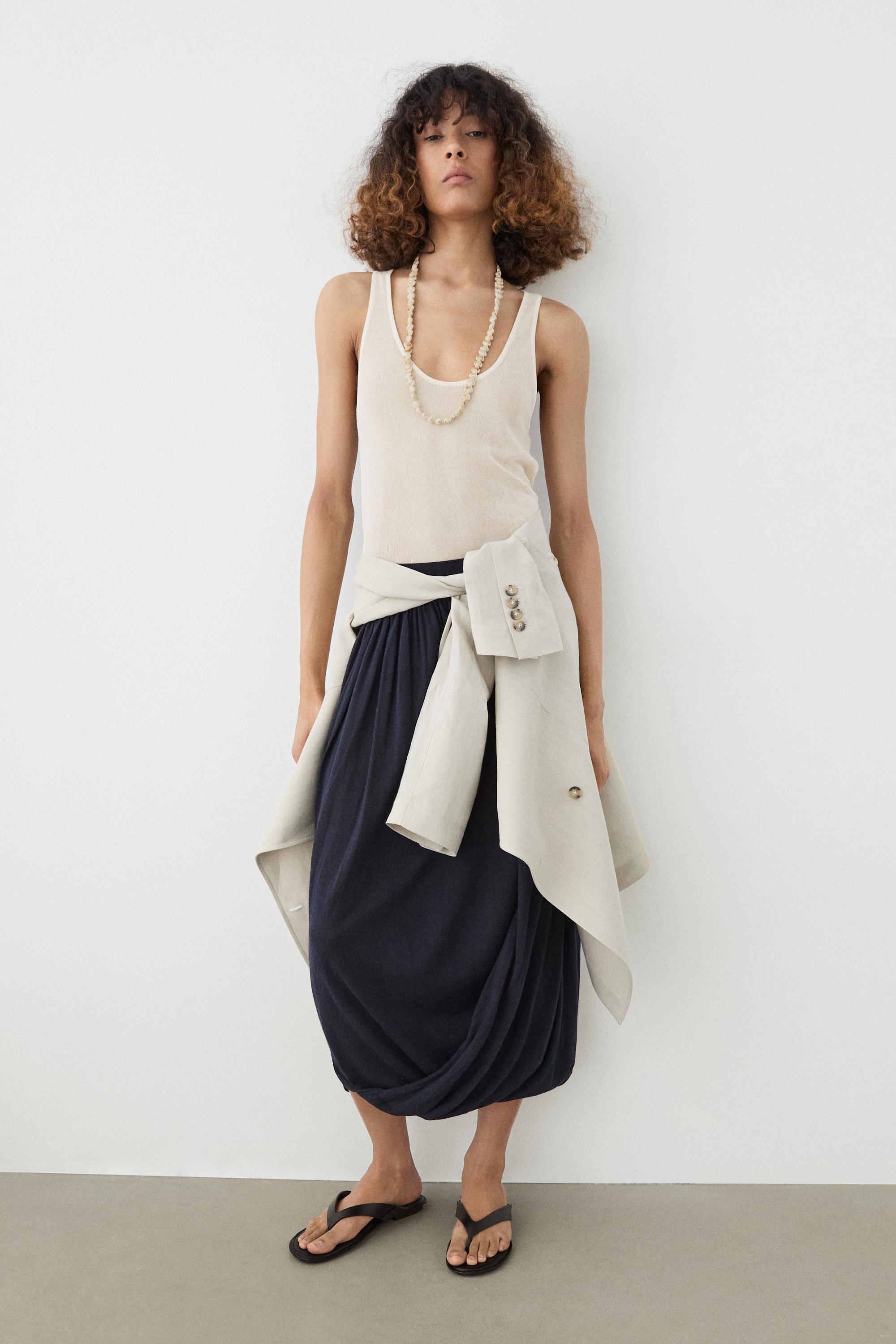 100% linen strappy top — Off white