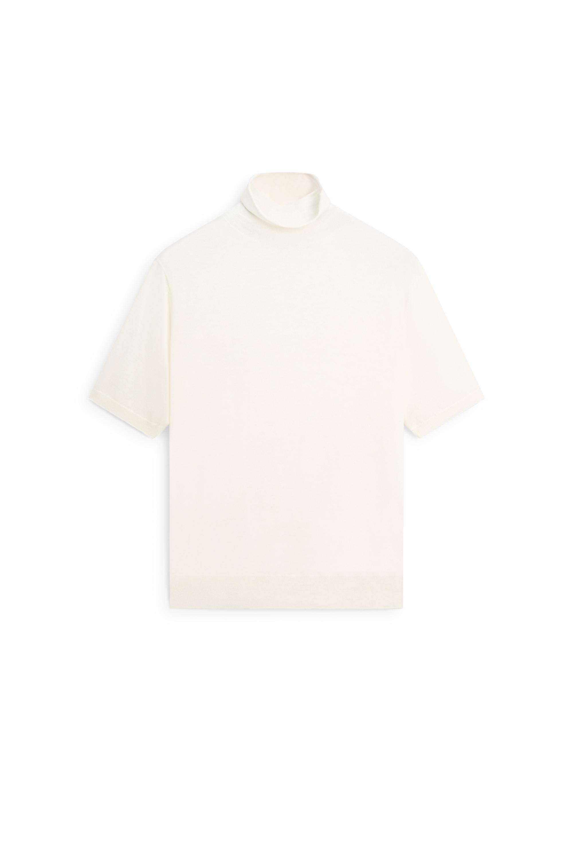 Wool blend turtleneck knit sweater - CREAM
