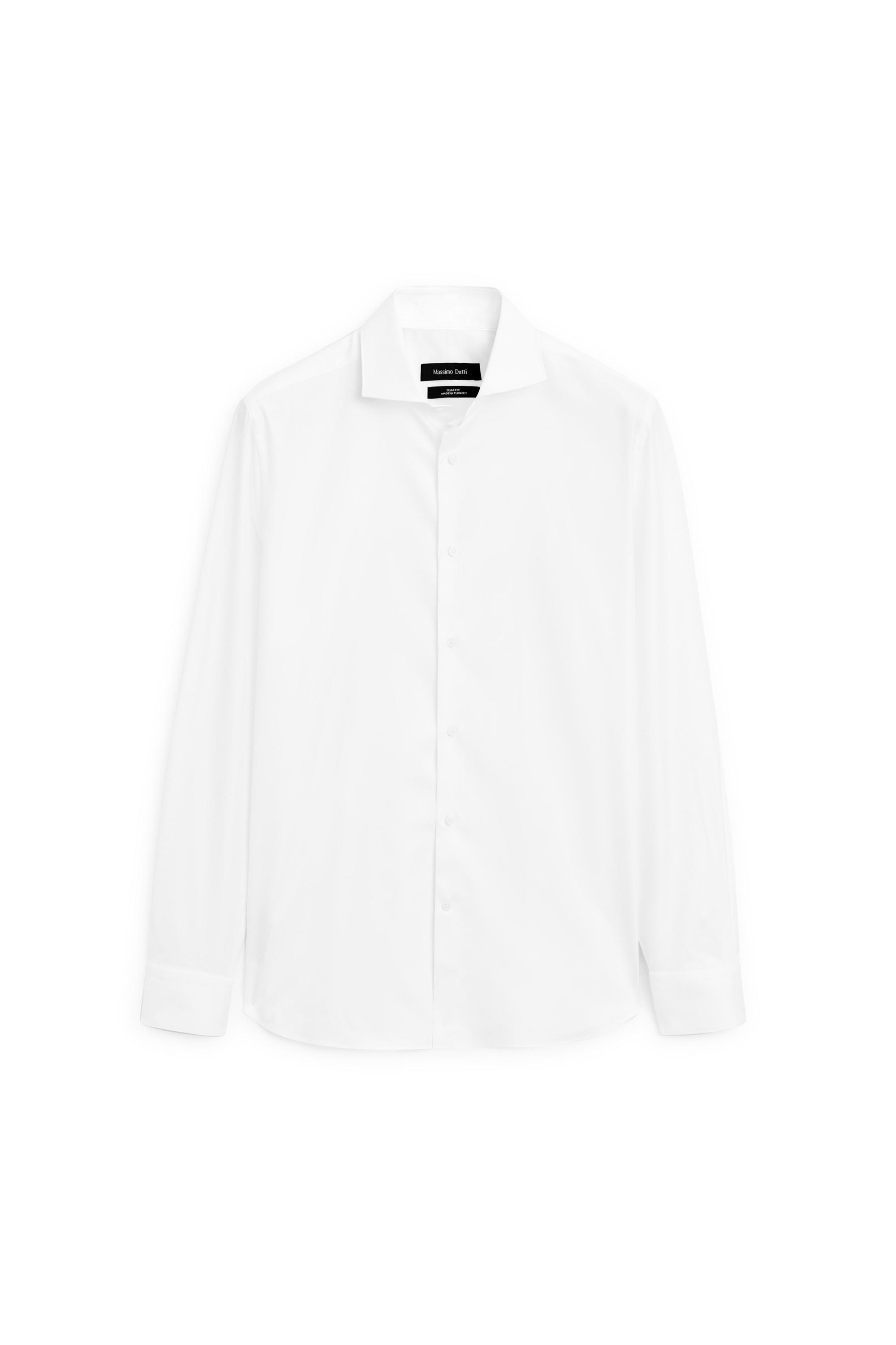 Slim fit 100% cotton shirt — WHITE