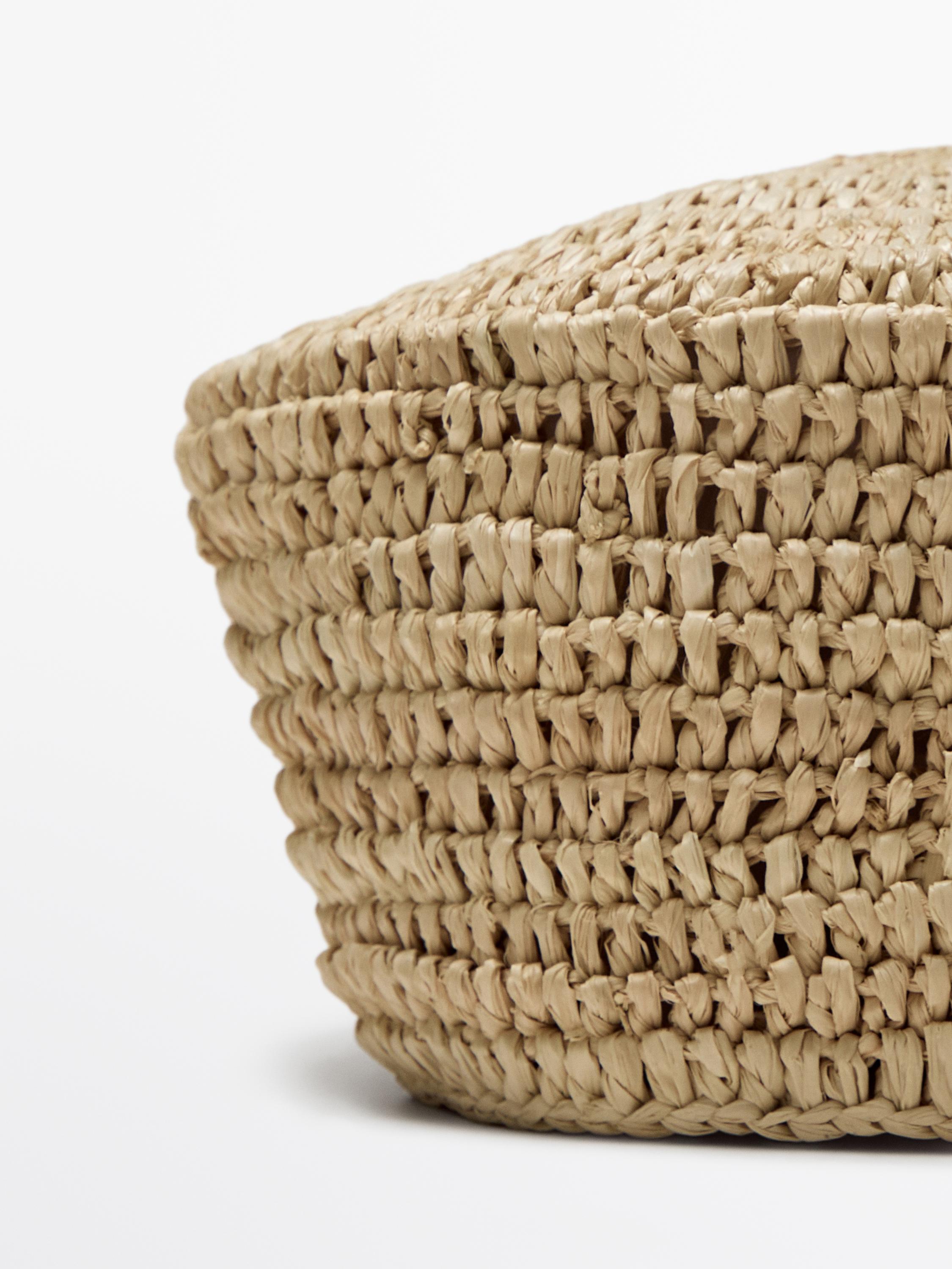 100% raffia skullcap hat