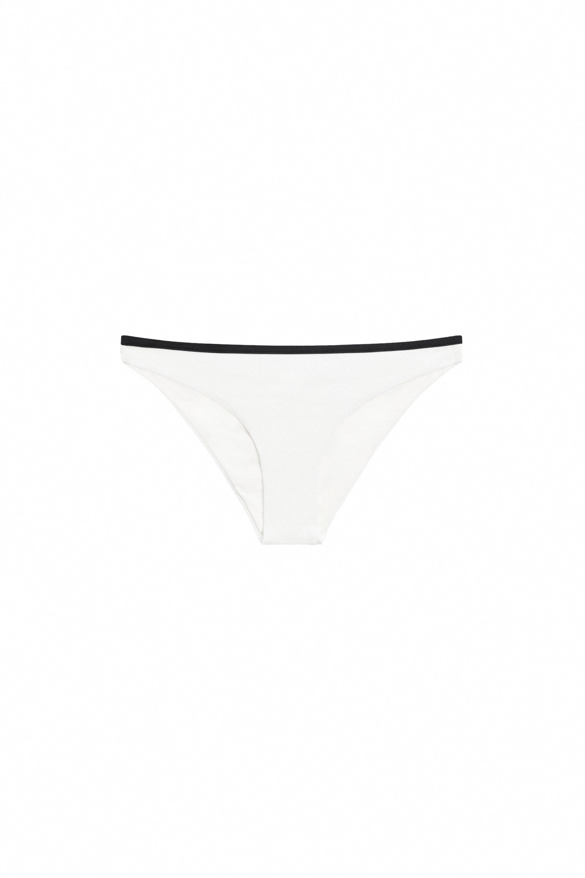 Contrast textured bikini bottoms — Off white