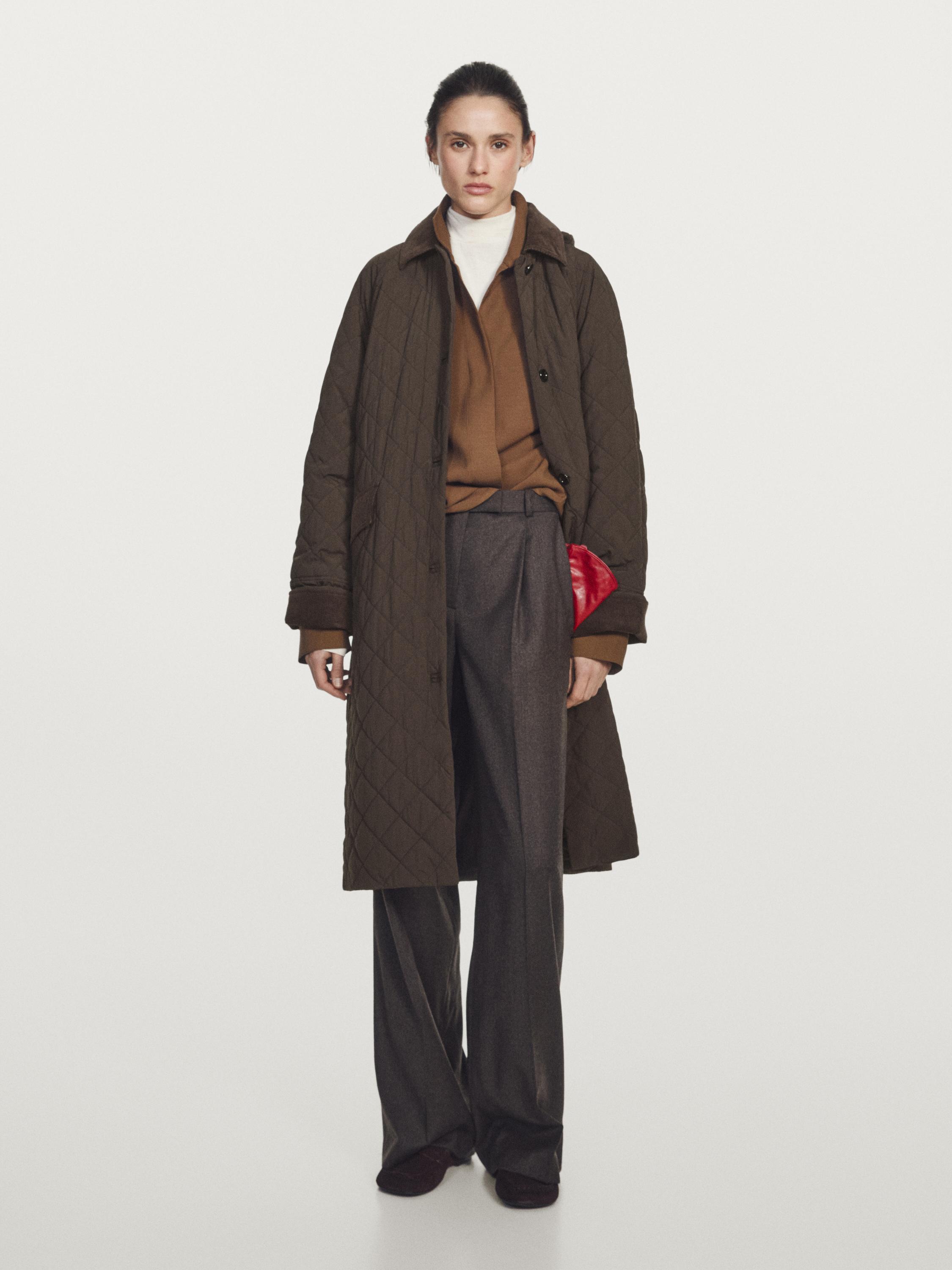 Cappotto lungo in velluto a costine water repellent