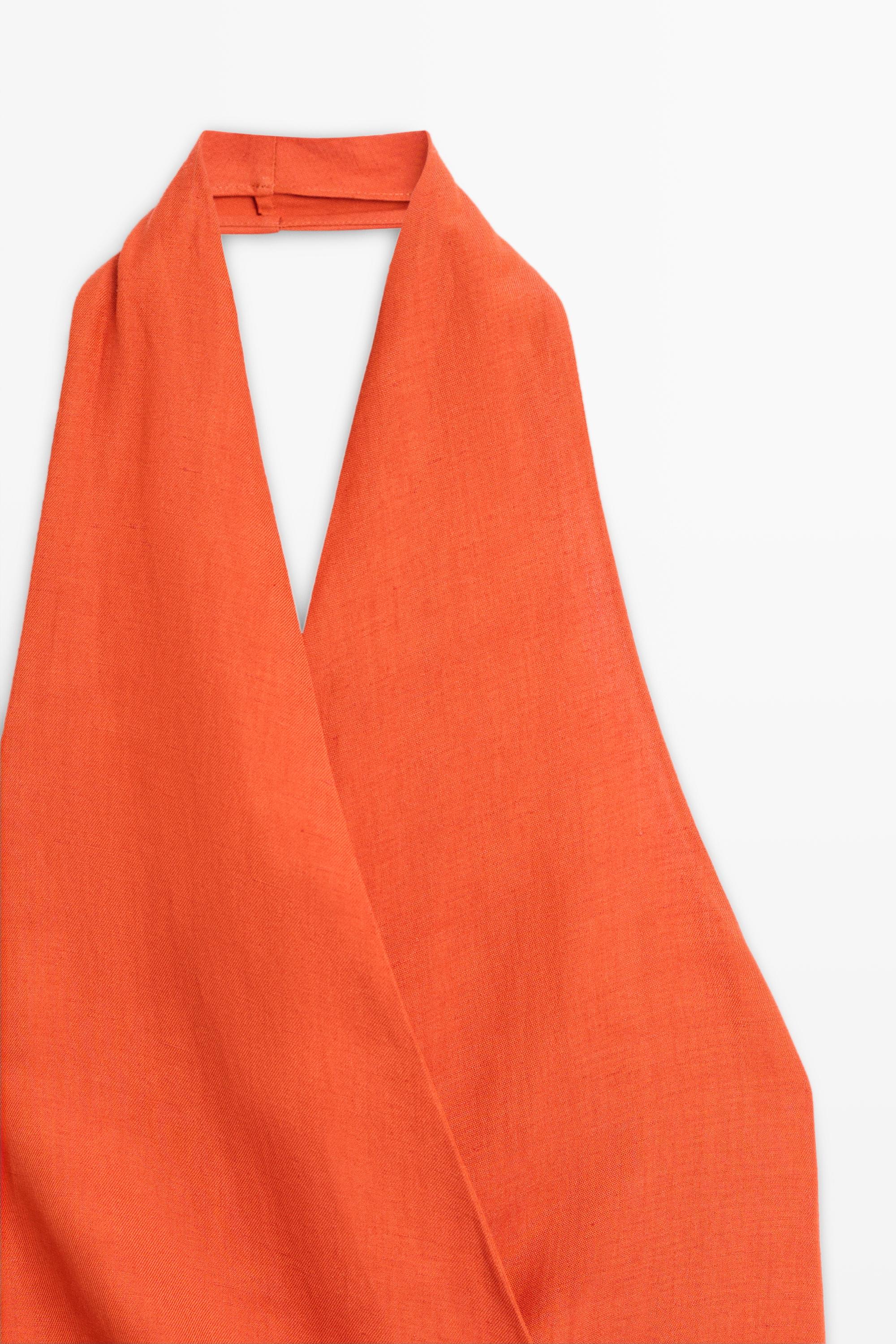 Draped midi dress with bow detail — COPPER