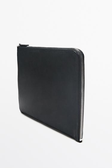 Small nappa leather laptop case — BLACK 5