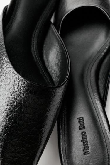 Leather mule heel shoe — BLACK 5