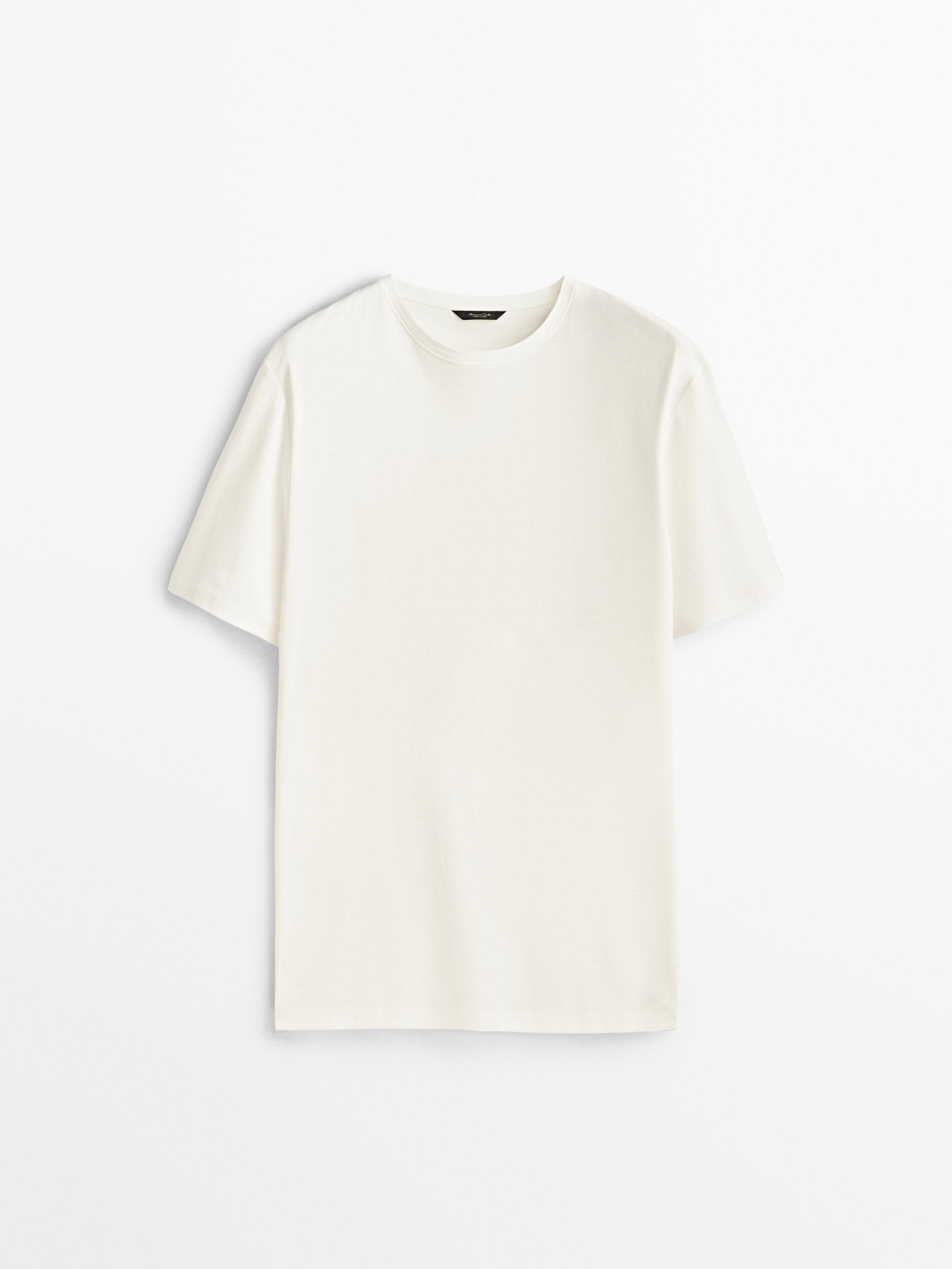 100% mercerised cotton T-shirt — CREAM