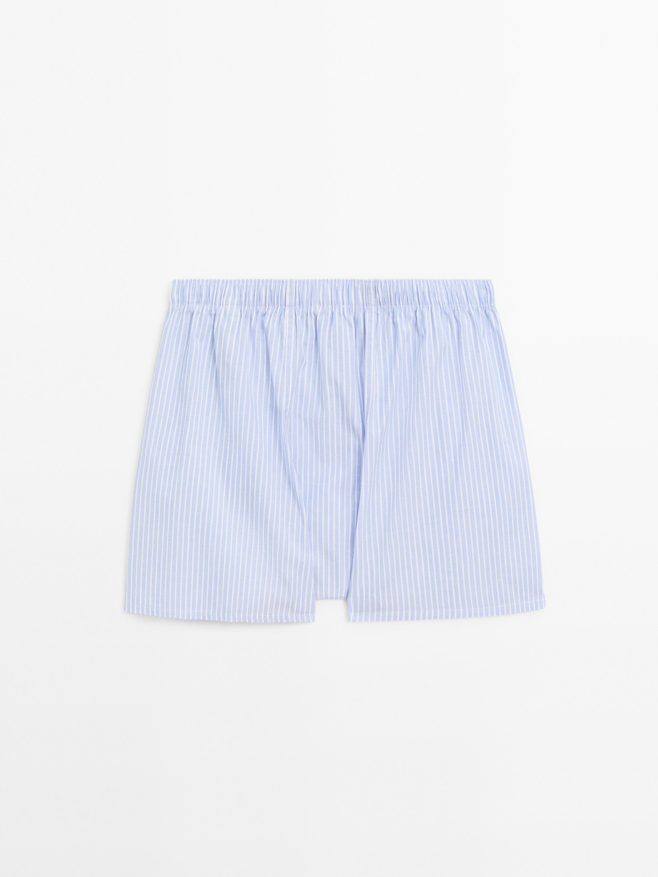100% cotton striped boxers