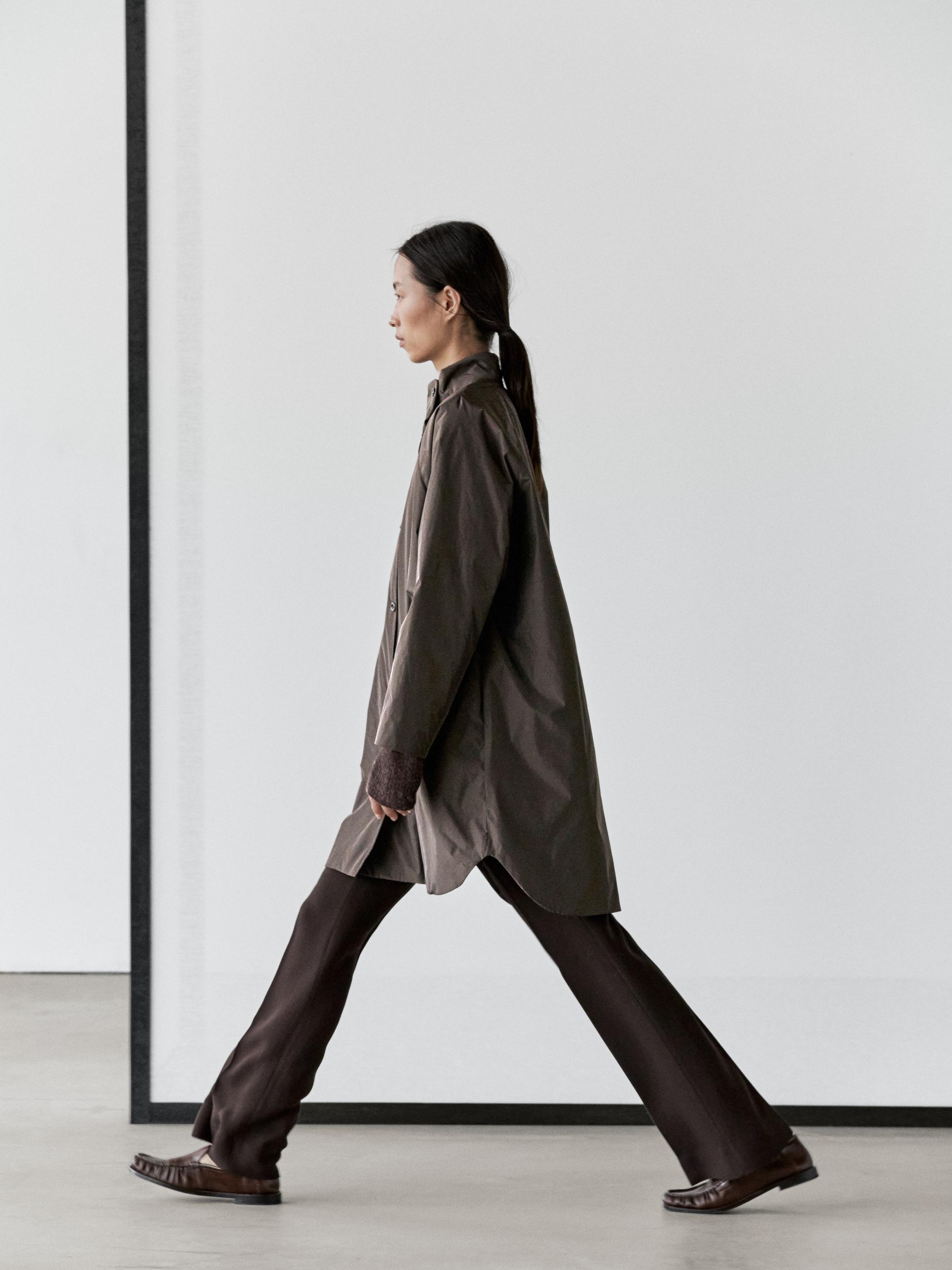 Long puffer jacket — BROWN