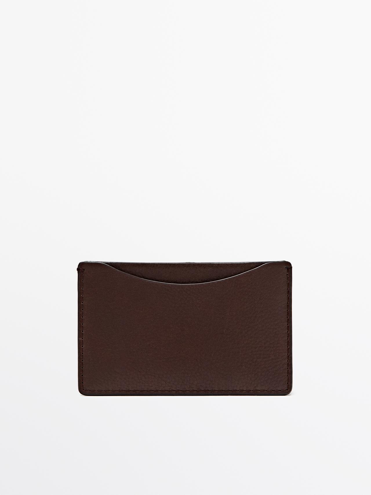 Porte-Cartes En Cuir Nappa - Marron - 01 - Massimo Dutti - Femme