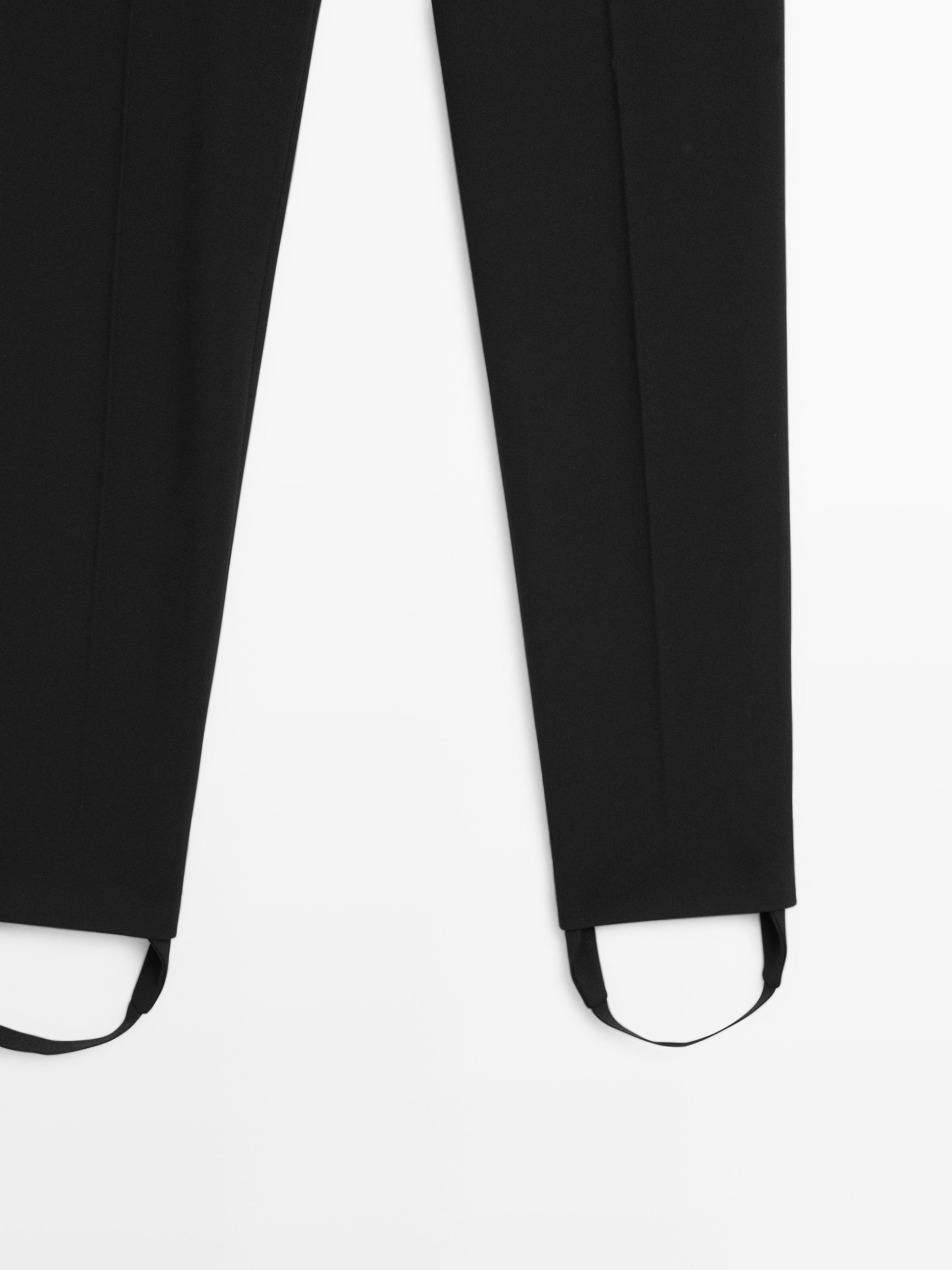 Pants with elasticated hems — BLACK