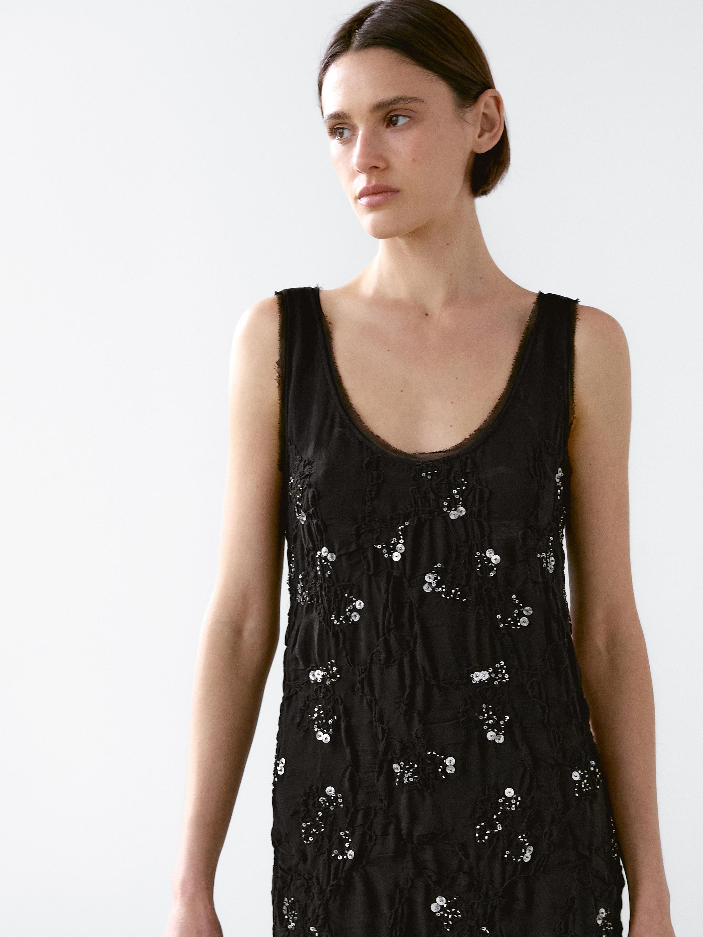 Long dress with beading