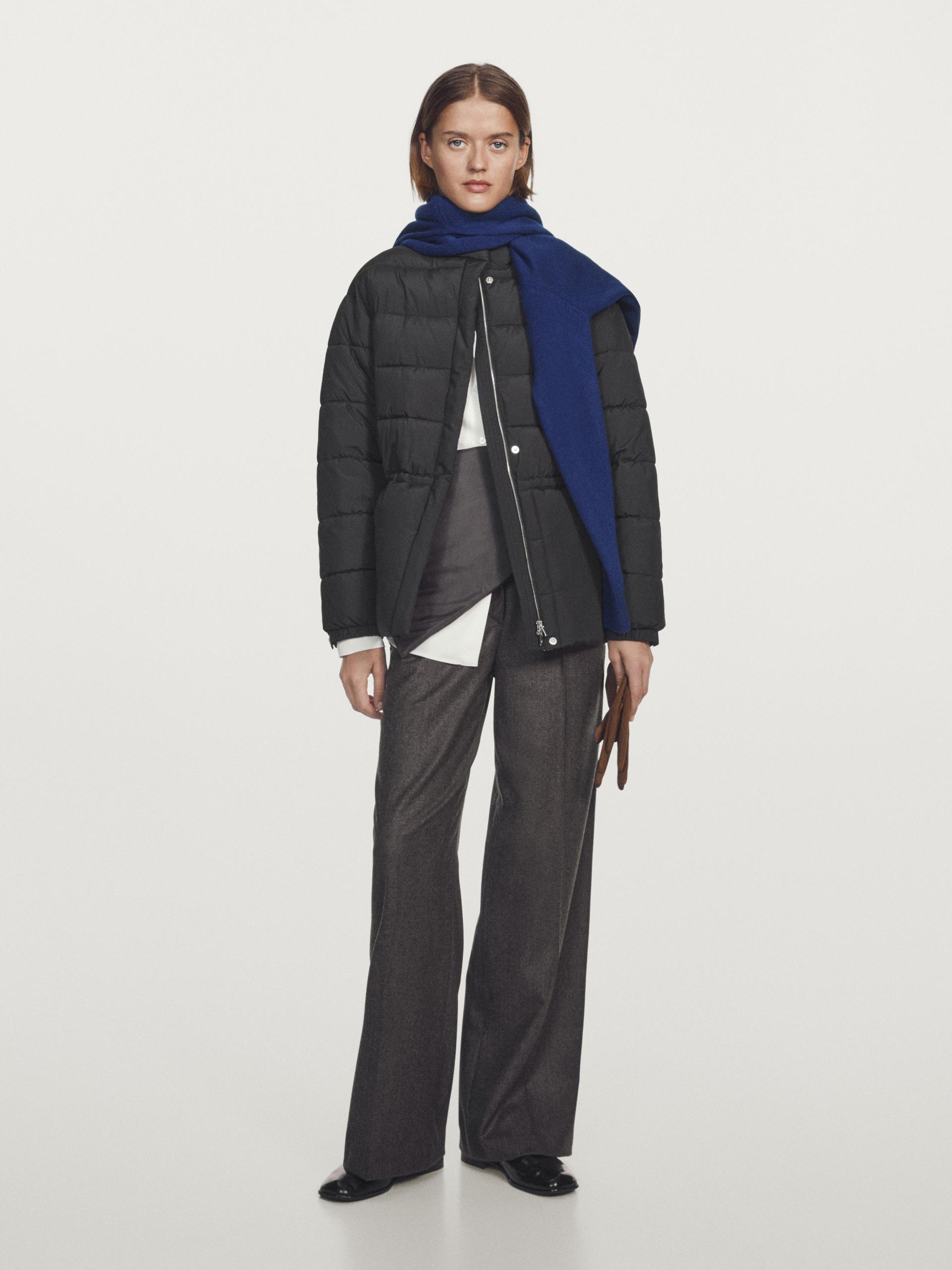 Veste Matelassée Déperlante - Noir - L - Massimo Dutti - Femme